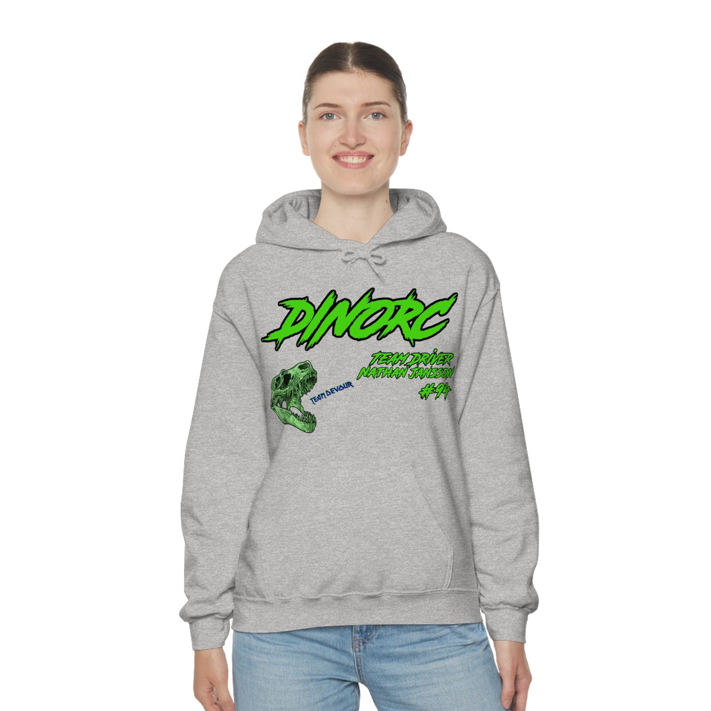 Team Driver Nathan Jansson DinoRC Logo Hooded Sweatshirt Heavy Blend™ Hooded Sweatshirt