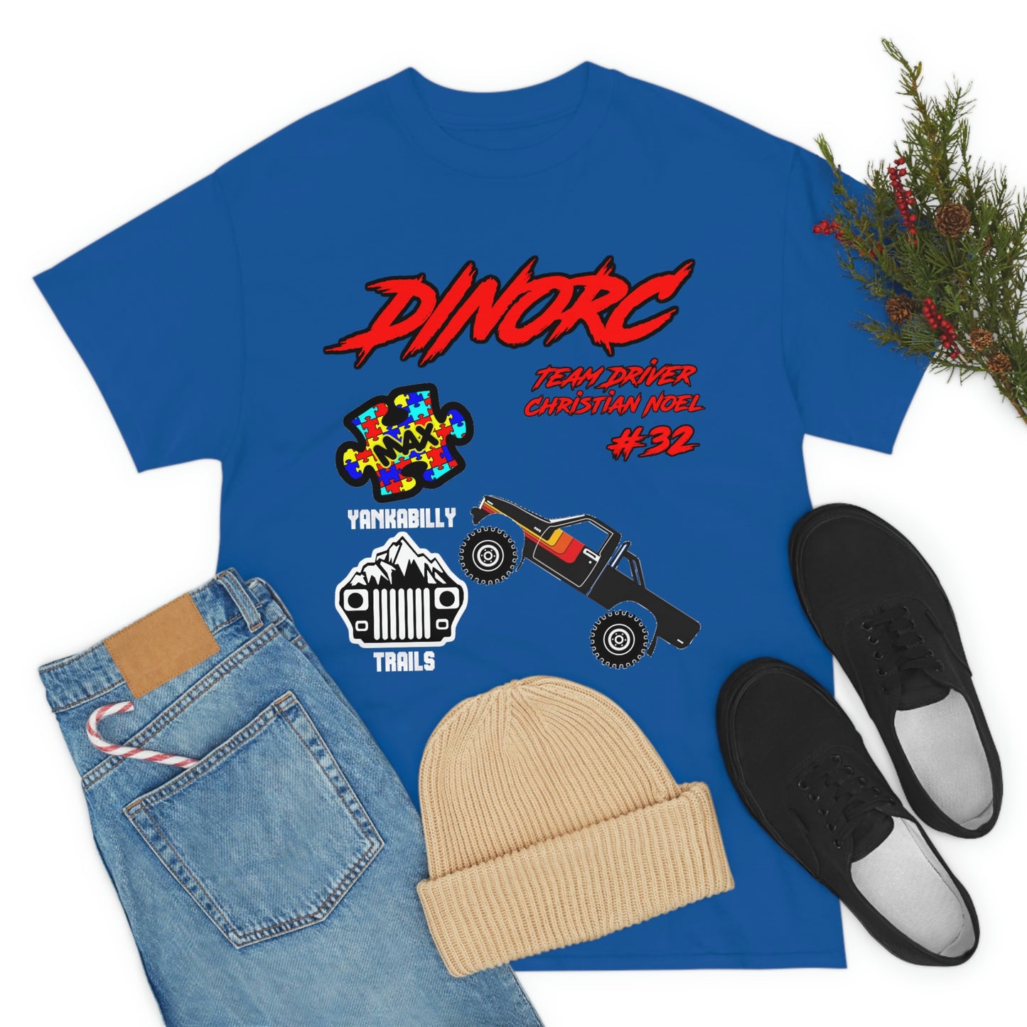 Team Driver Christian Noel truck logo Front and Back DinoRc Logo T-Shirt S-5x 5 colors