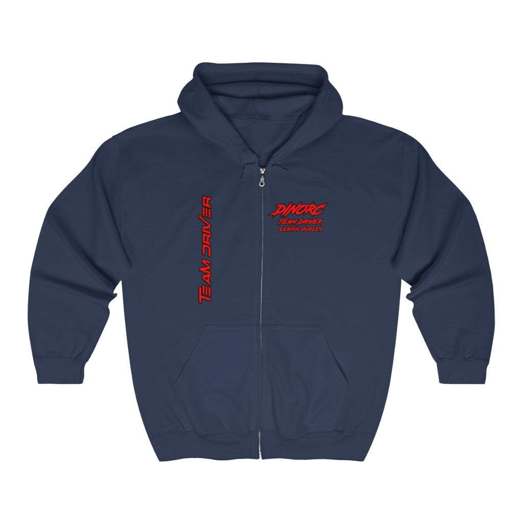 Team Driver Kenith Hurley Zip UP Hoodie Front Back DinoRC Logo Heavy Blend™ Full Zip Hooded Sweatshirt