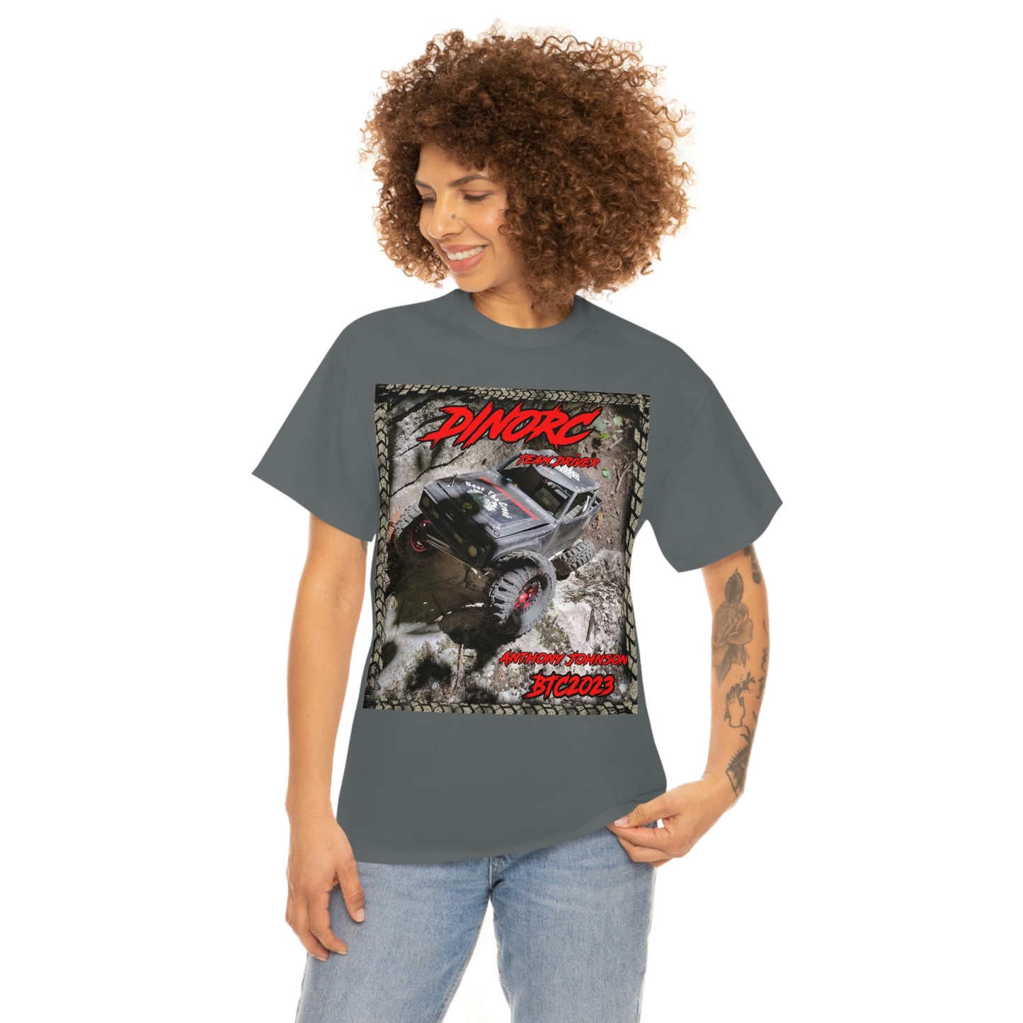 Anthony Johnson T rex DinoRC Team Driver truck logo Front and Back DinoRc Logo T-Shirt S-5x 5 colors