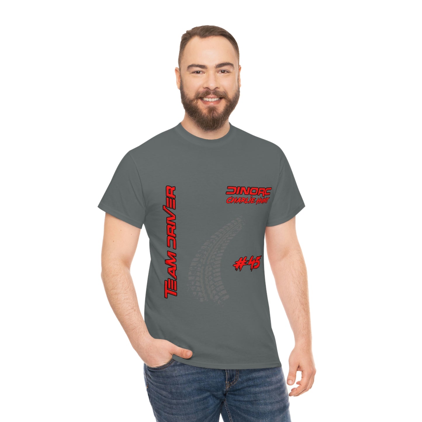 Team Driver Charlie Hunt Front and Back DinoRc Logo T-Shirt S-5x 5 colors