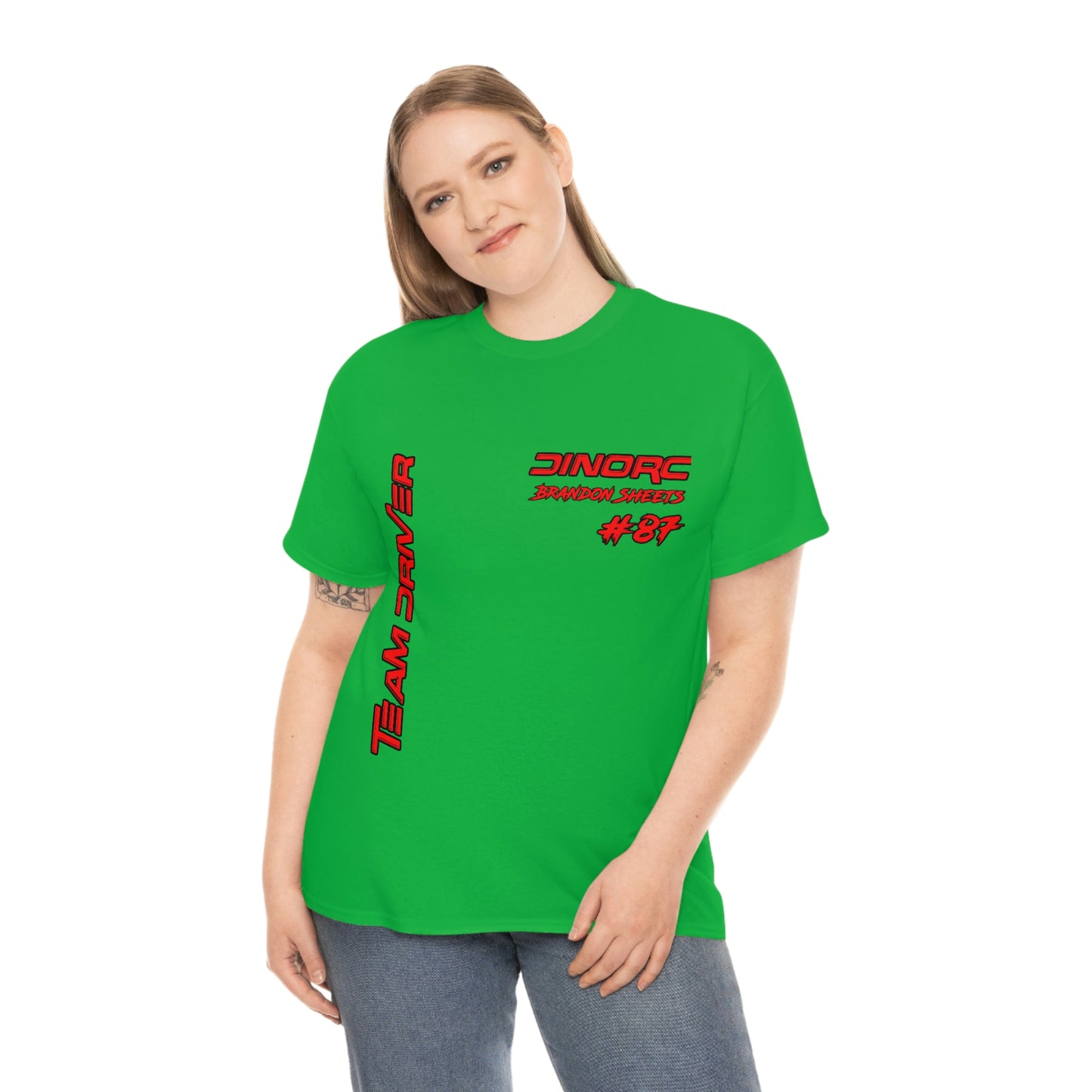Vertical Team Driver Brandon Sheets Front and Back DinoRc Logo T-Shirt S-5x 5 colors