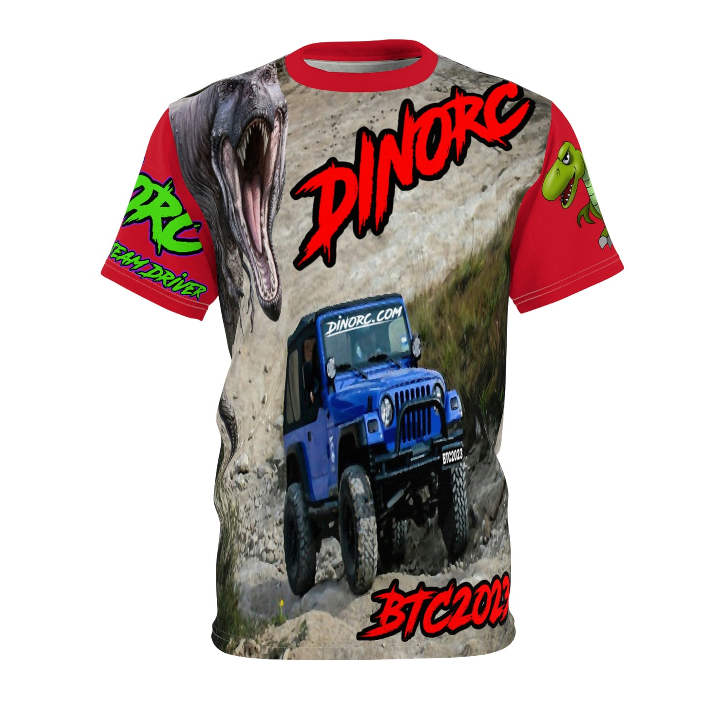 DinoRC BTC2023 Team Driver T Shirt Red Sleeves