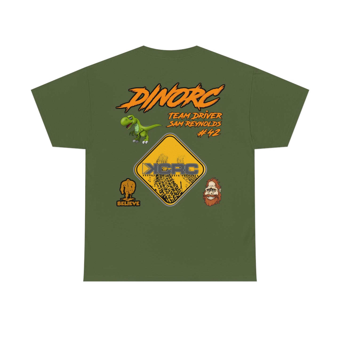 Team Driver Sam Reynolds Front and Back DinoRc Logo T-Shirt S-5x 5 colors