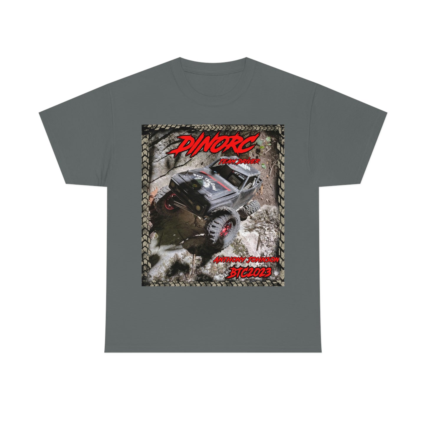 Anthony Johnson T rex DinoRC Team Driver truck logo Front and Back DinoRc Logo T-Shirt S-5x 5 colors