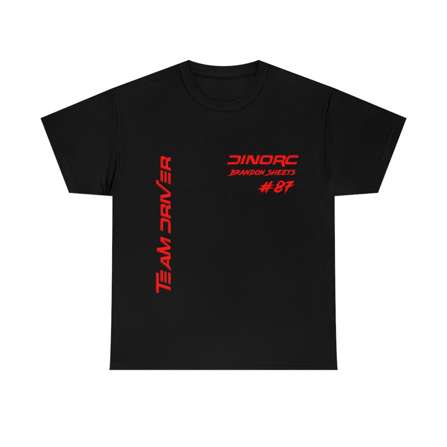Vertical Team Driver Brandon Sheets Front and Back DinoRc Logo T-Shirt S-5x 5 colors