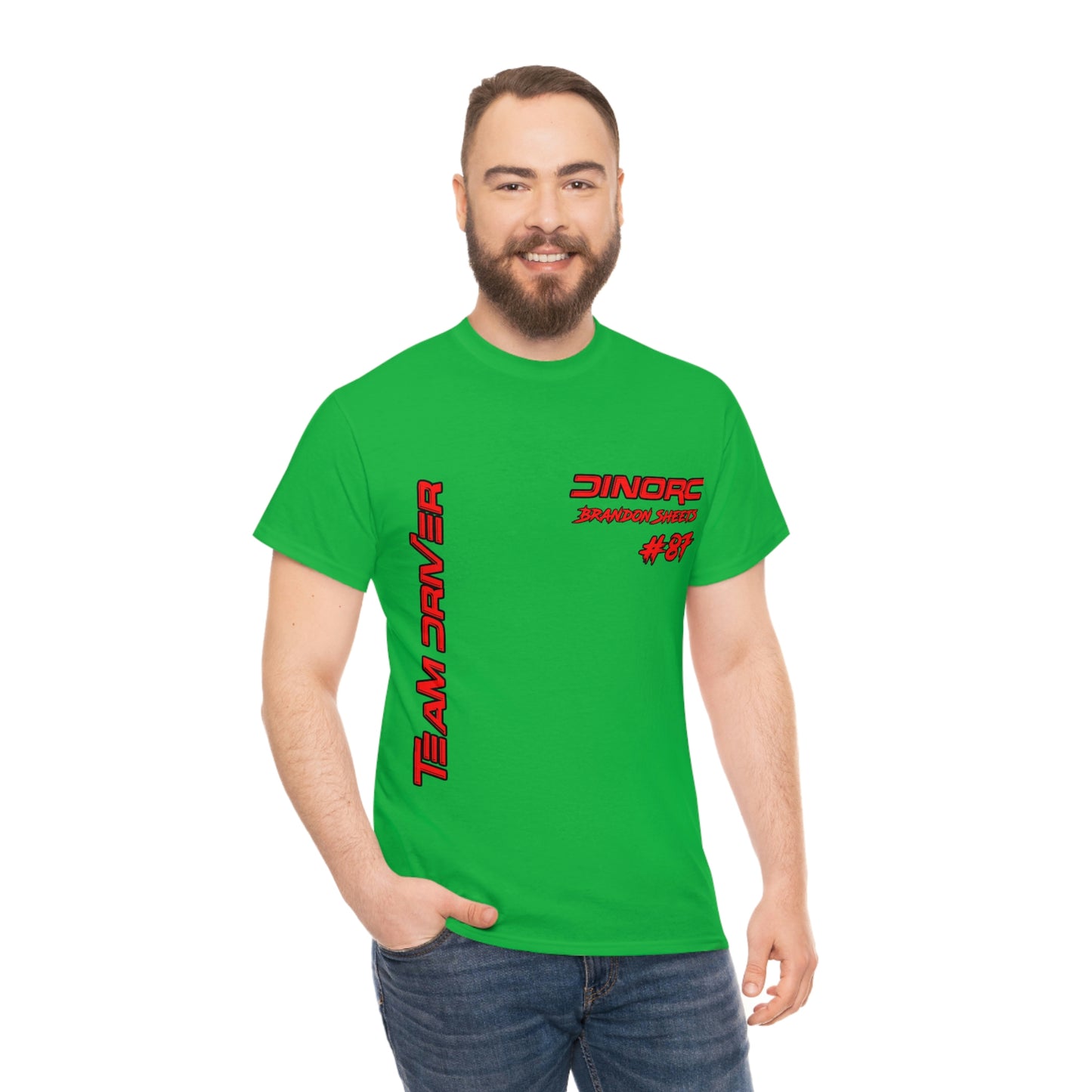 Vertical Team Driver Brandon Sheets Front and Back DinoRc Logo T-Shirt S-5x 5 colors