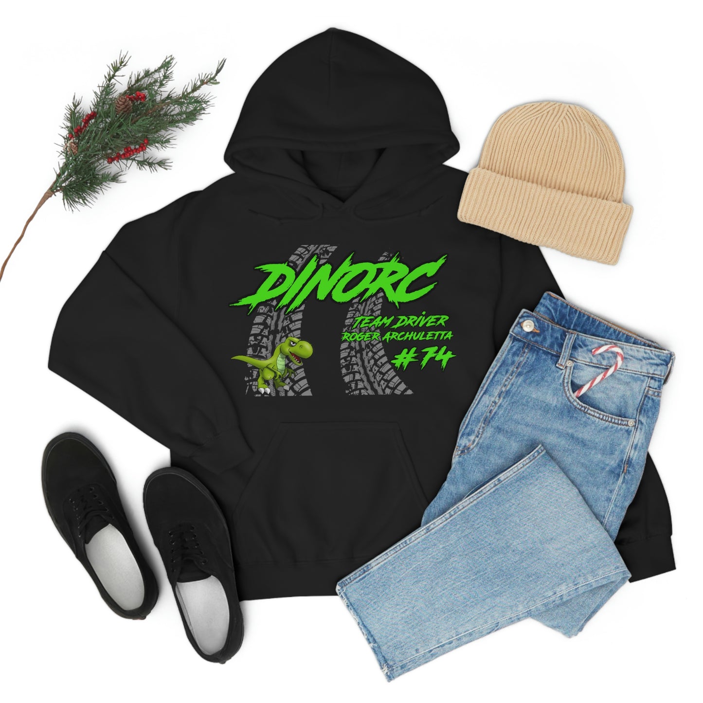 Team Driver Roger Archuletta DinoRC Logo Hooded Sweatshirt Heavy Blend™ Hooded Sweatshirt