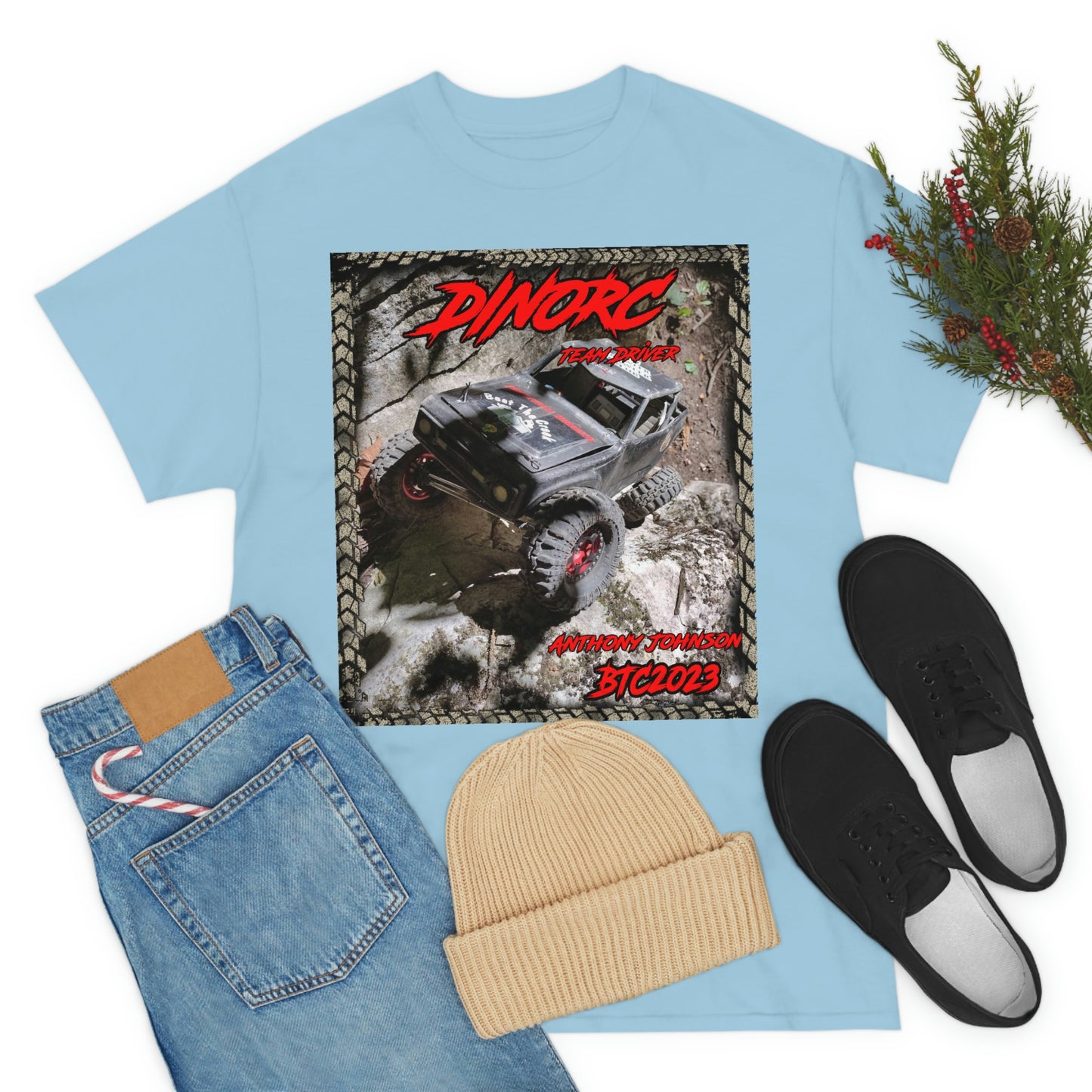 Anthony Johnson T rex DinoRC Team Driver truck logo Front and Back DinoRc Logo T-Shirt S-5x 5 colors