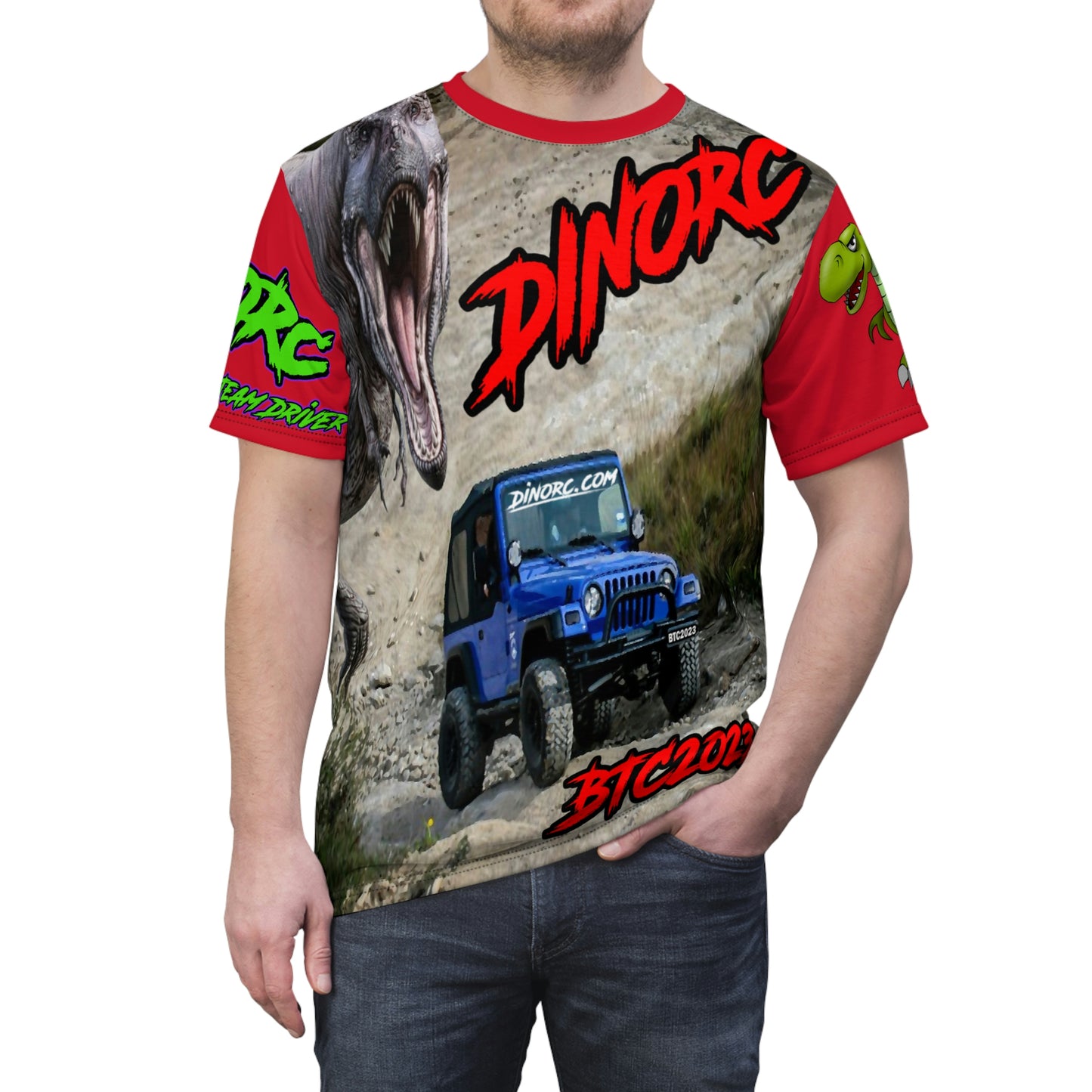 DinoRC BTC2023 Team Driver T Shirt Red Sleeves
