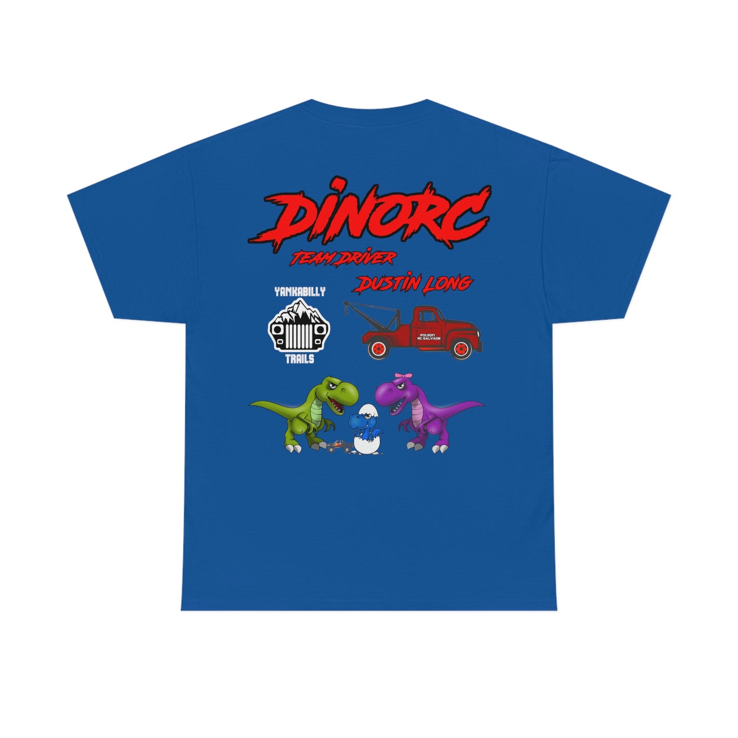 Team Driver Dustin Long logo Front and Back DinoRc Logo T-Shirt S-5x 5 colors