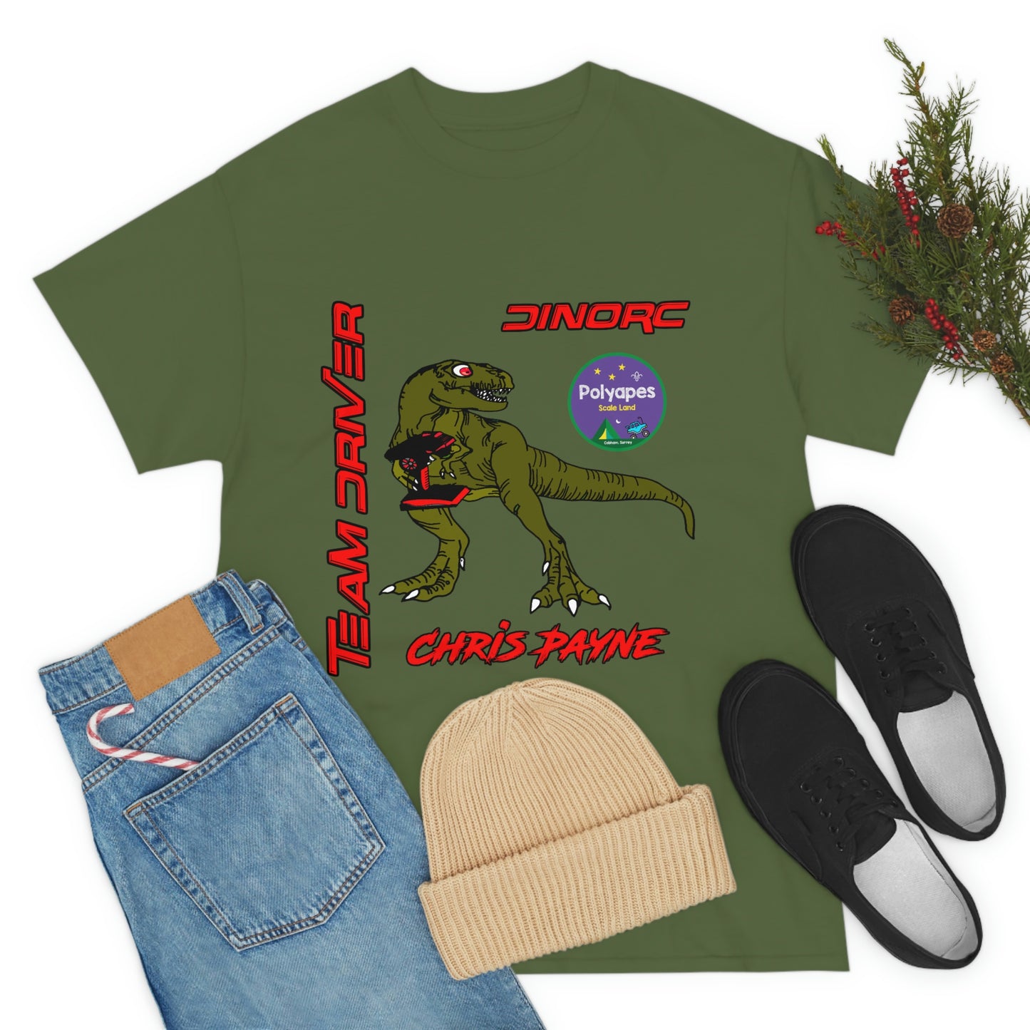 Chris Payne Raptor DinoRC Team Driver logo Front and Back DinoRc Logo T-Shirt S-5x 5 colors