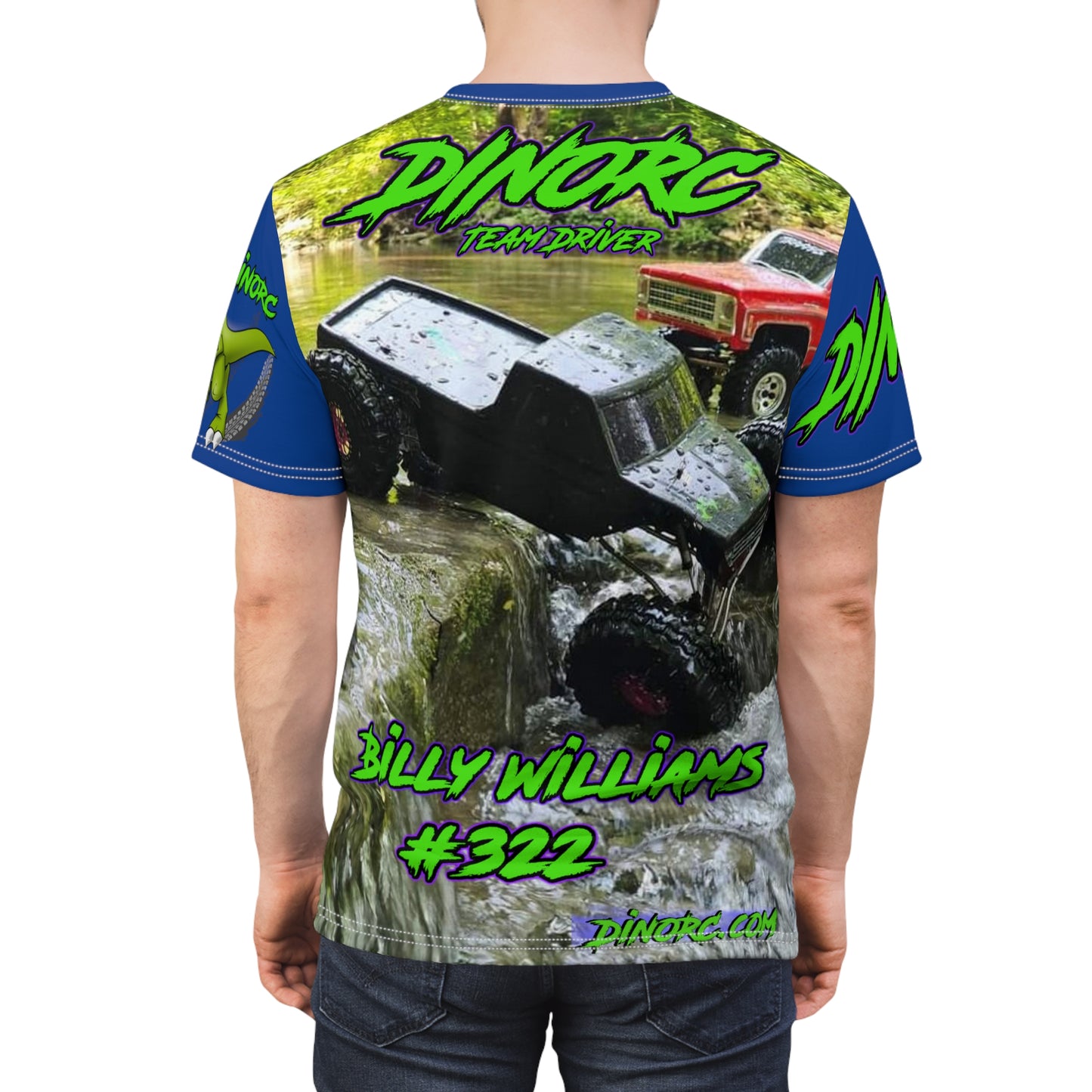 Billy Williams Blue N Green DinoRC Team Driver T Shirt Blue Sleeves