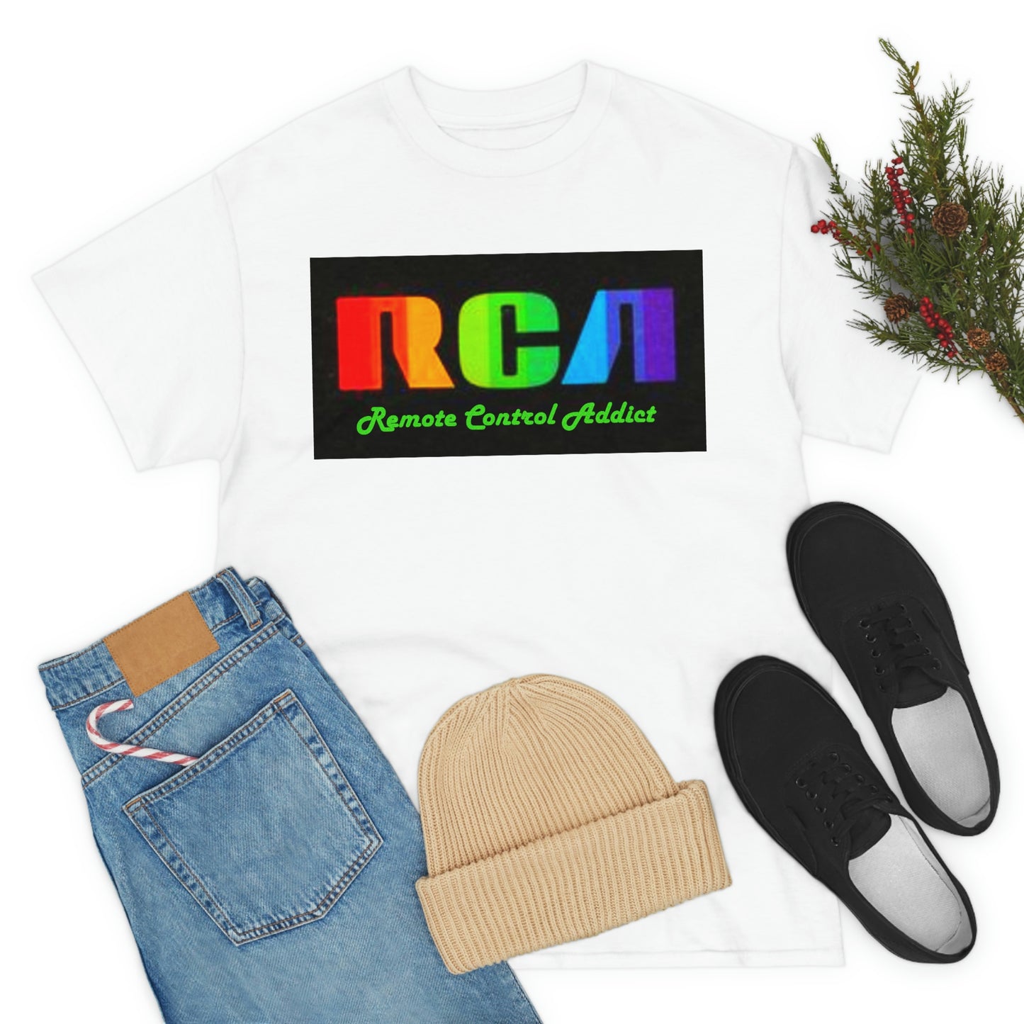 RCA Remote Control Addict Front Back DinoRc Logo T-Shirt S-5x Black White Green Blue