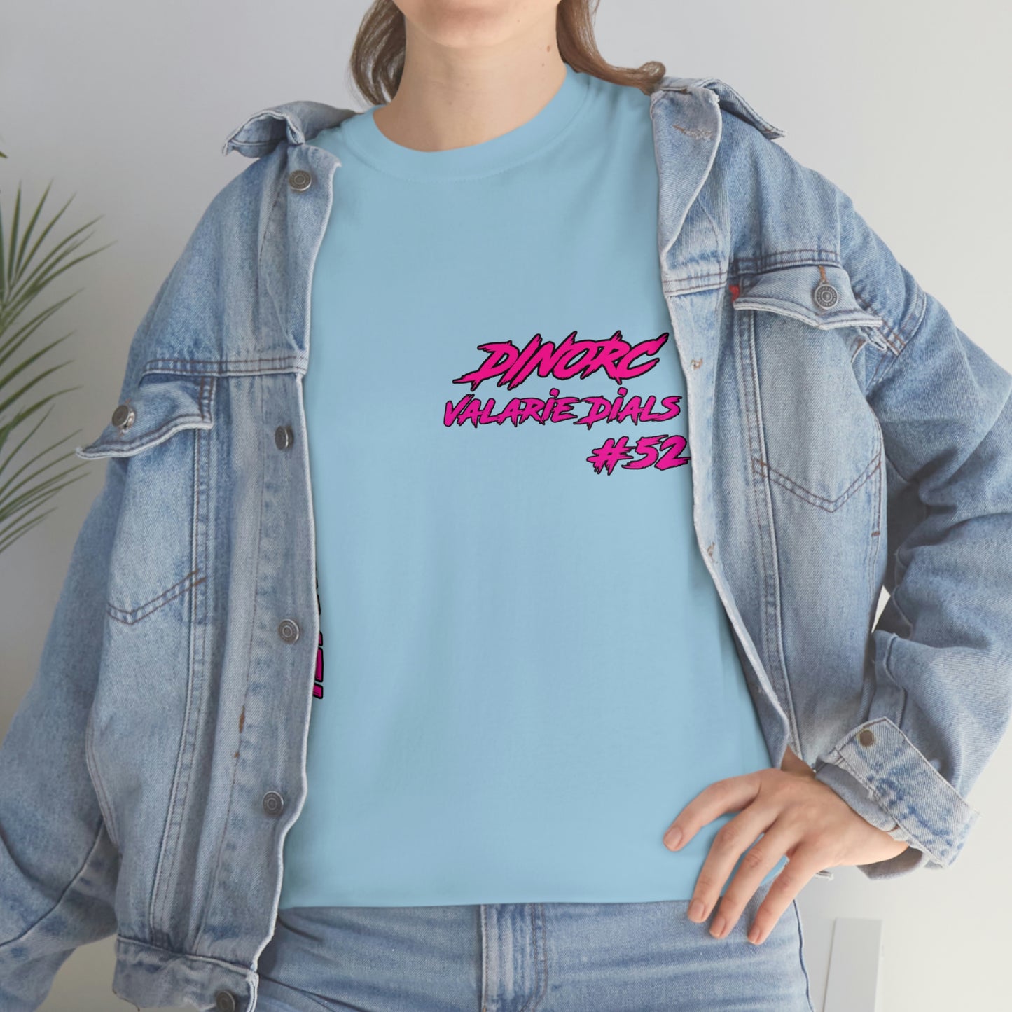 Team Driver Valarie Dials Dino's Divas Front and Back DinoRc Logo T-Shirt S-5x 5 colors