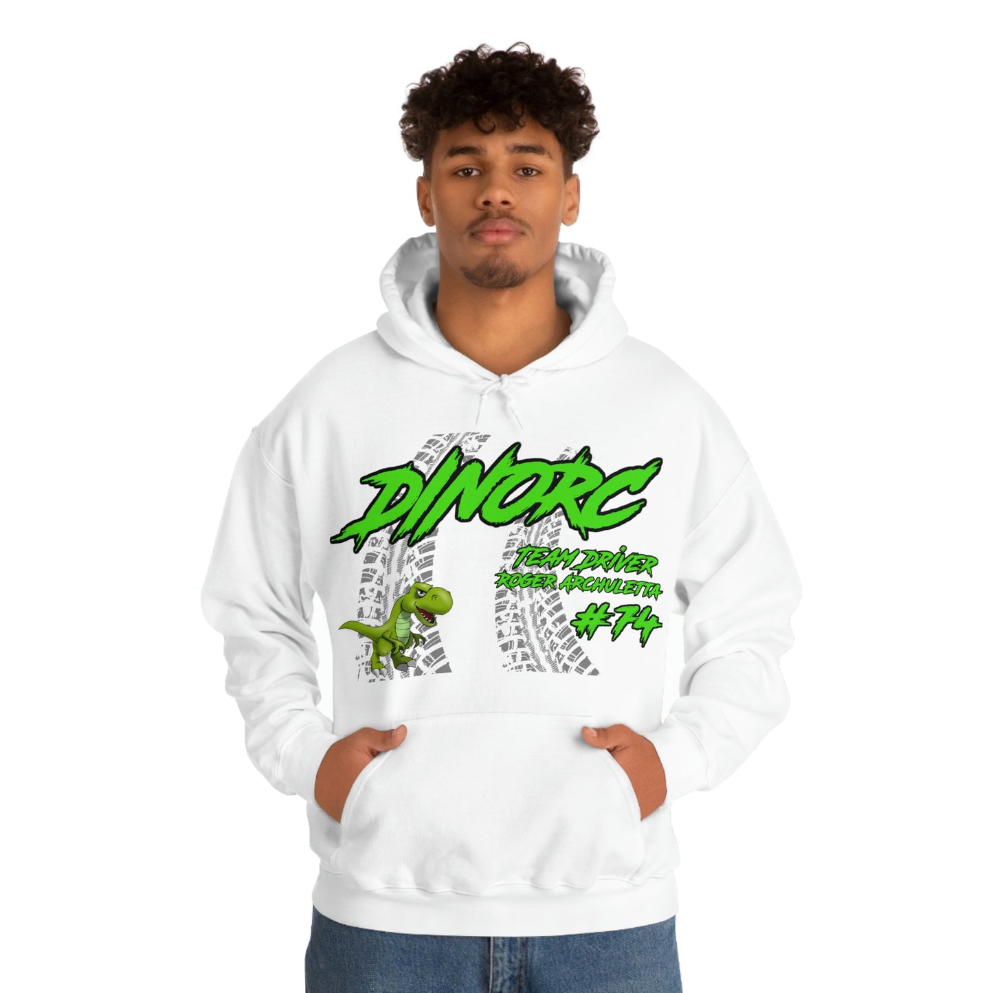 Team Driver Roger Archuletta DinoRC Logo Hooded Sweatshirt Heavy Blend™ Hooded Sweatshirt