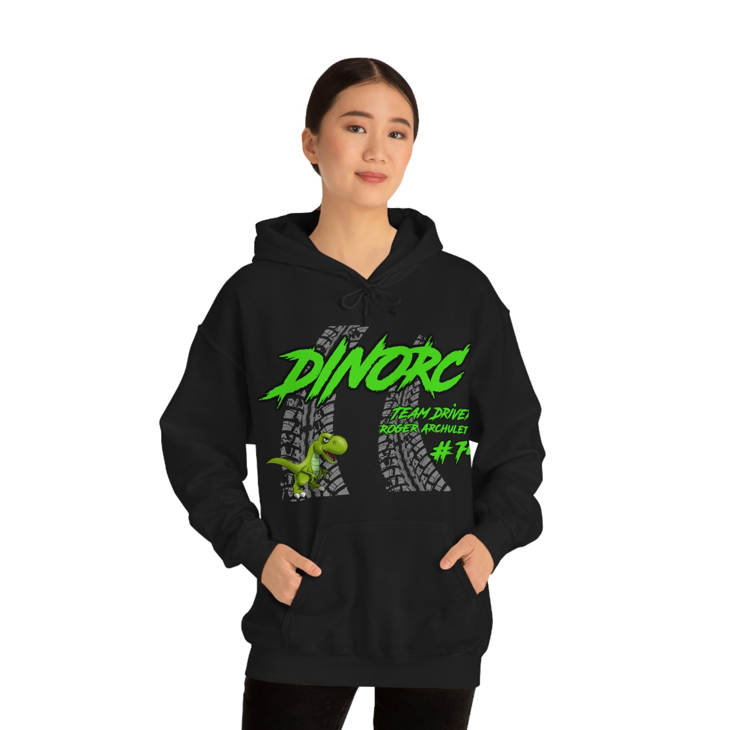Team Driver Roger Archuletta DinoRC Logo Hooded Sweatshirt Heavy Blend™ Hooded Sweatshirt