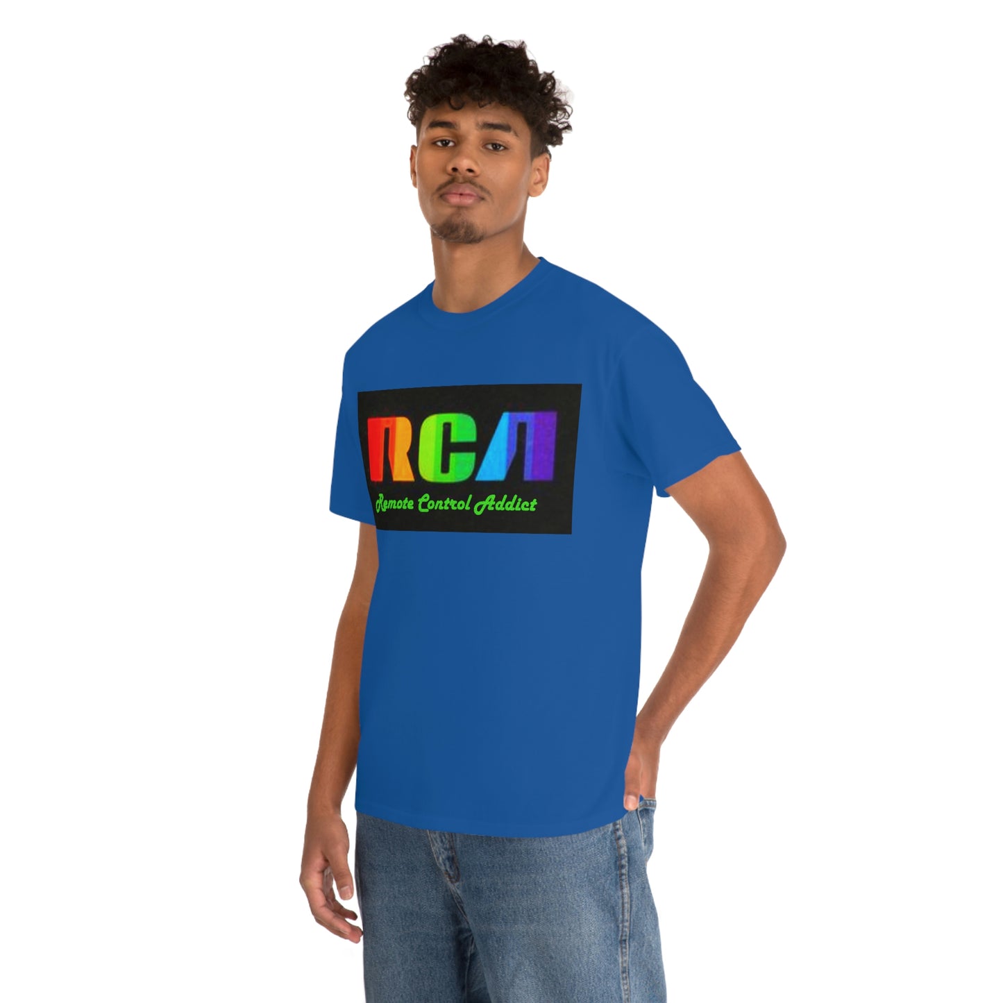 RCA Remote Control Addict Front Back DinoRc Logo T-Shirt S-5x Black White Green Blue