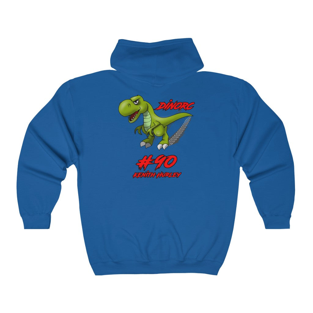 Team Driver Kenith Hurley Zip UP Hoodie Front Back DinoRC Logo Heavy Blend™ Full Zip Hooded Sweatshirt