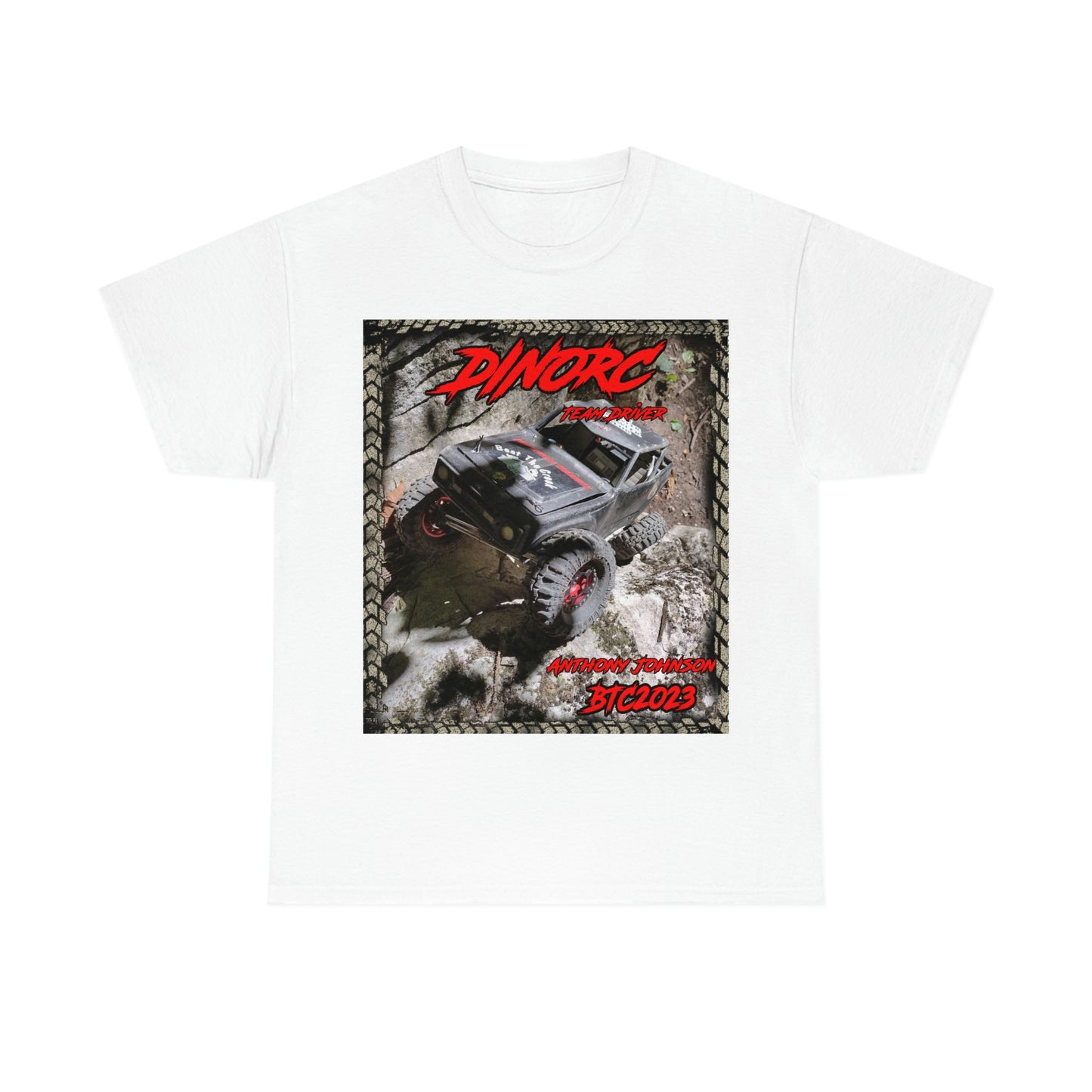 Anthony Johnson T rex DinoRC Team Driver truck logo Front and Back DinoRc Logo T-Shirt S-5x 5 colors