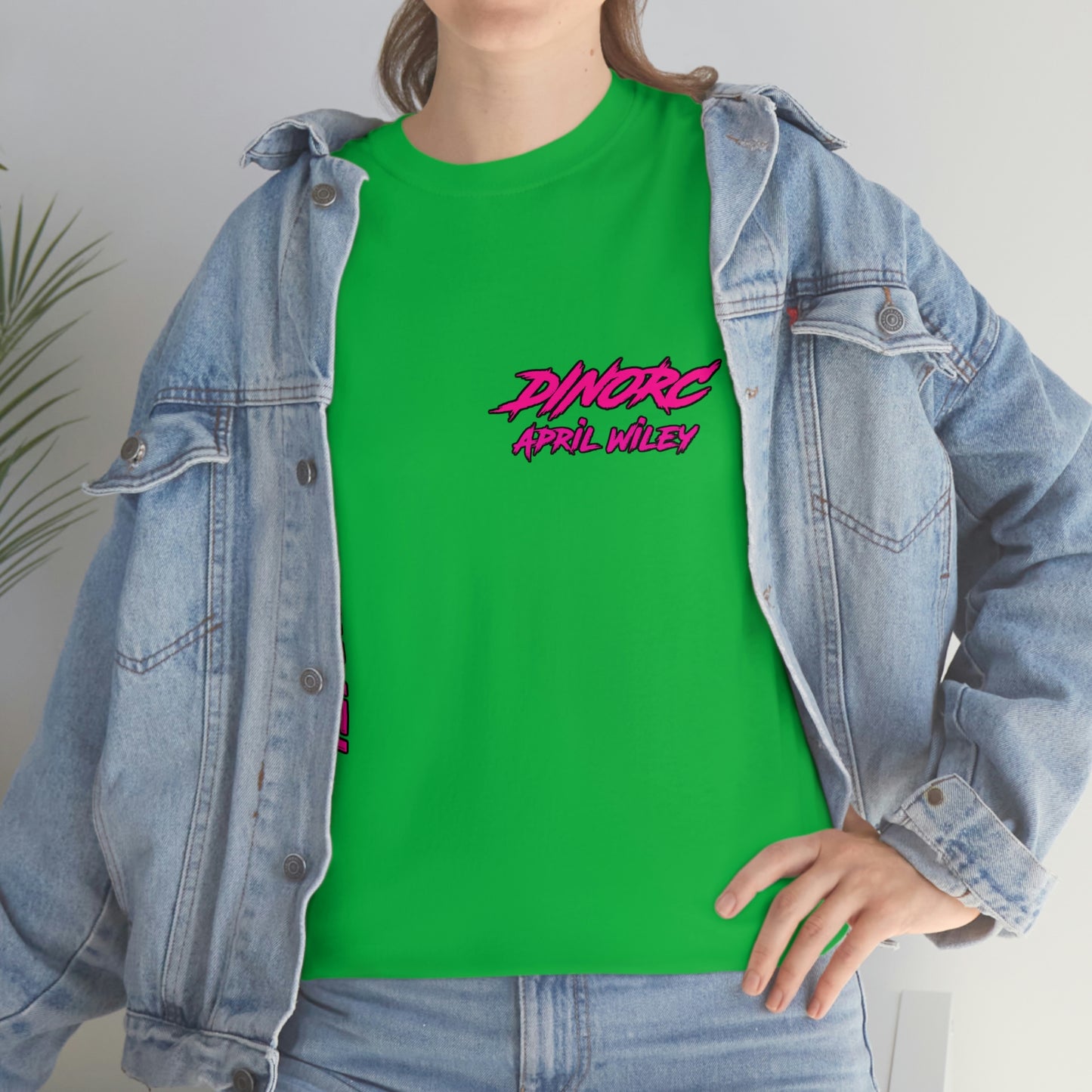 Vertical Team Driver April Wiley Dino's Divas Front and Back DinoRc Logo T-Shirt S-5x 5 colors