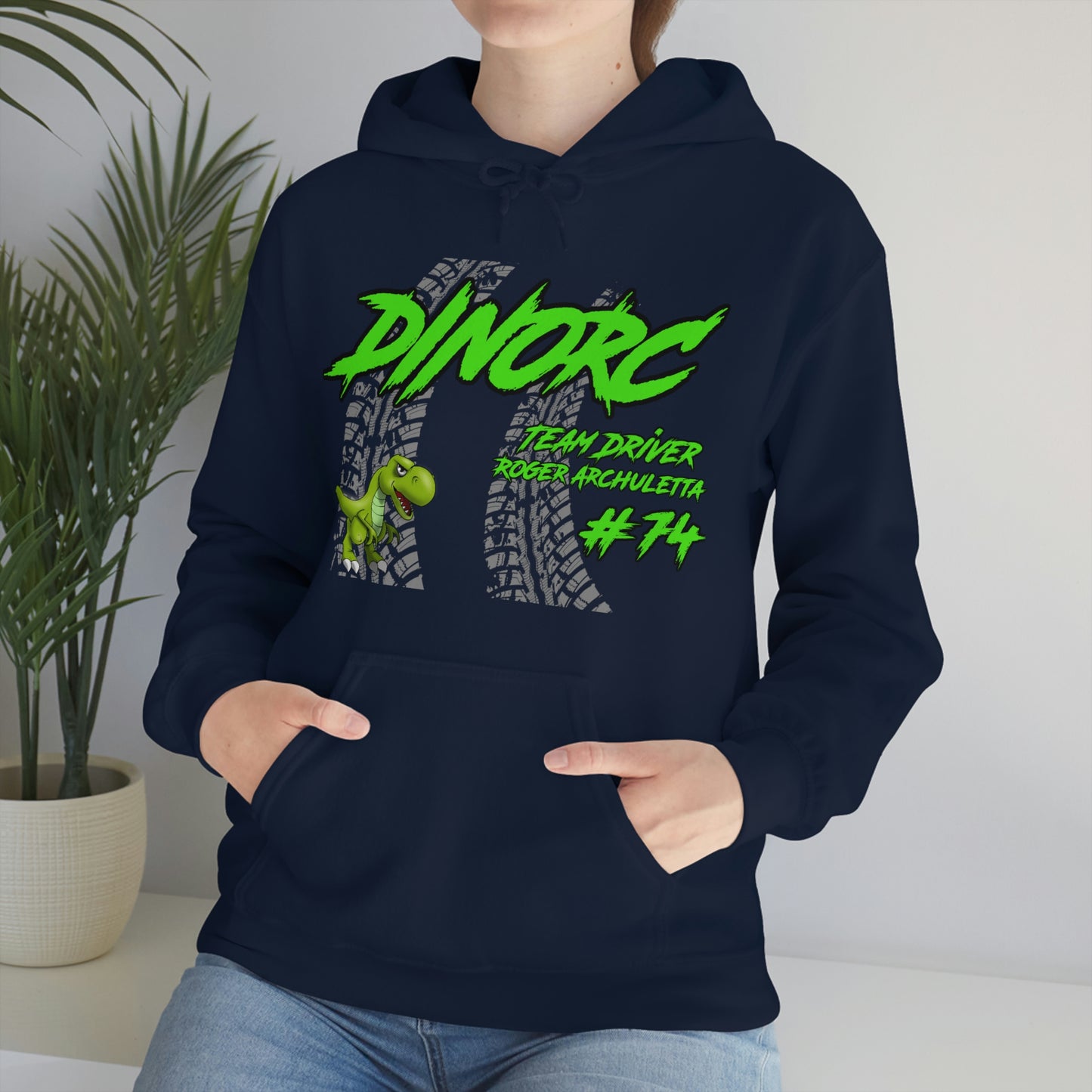 Team Driver Roger Archuletta DinoRC Logo Hooded Sweatshirt Heavy Blend™ Hooded Sweatshirt