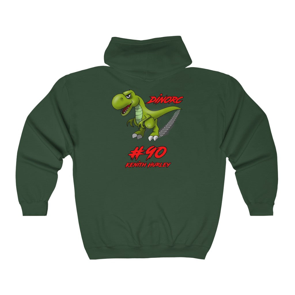 Team Driver Kenith Hurley Zip UP Hoodie Front Back DinoRC Logo Heavy Blend™ Full Zip Hooded Sweatshirt