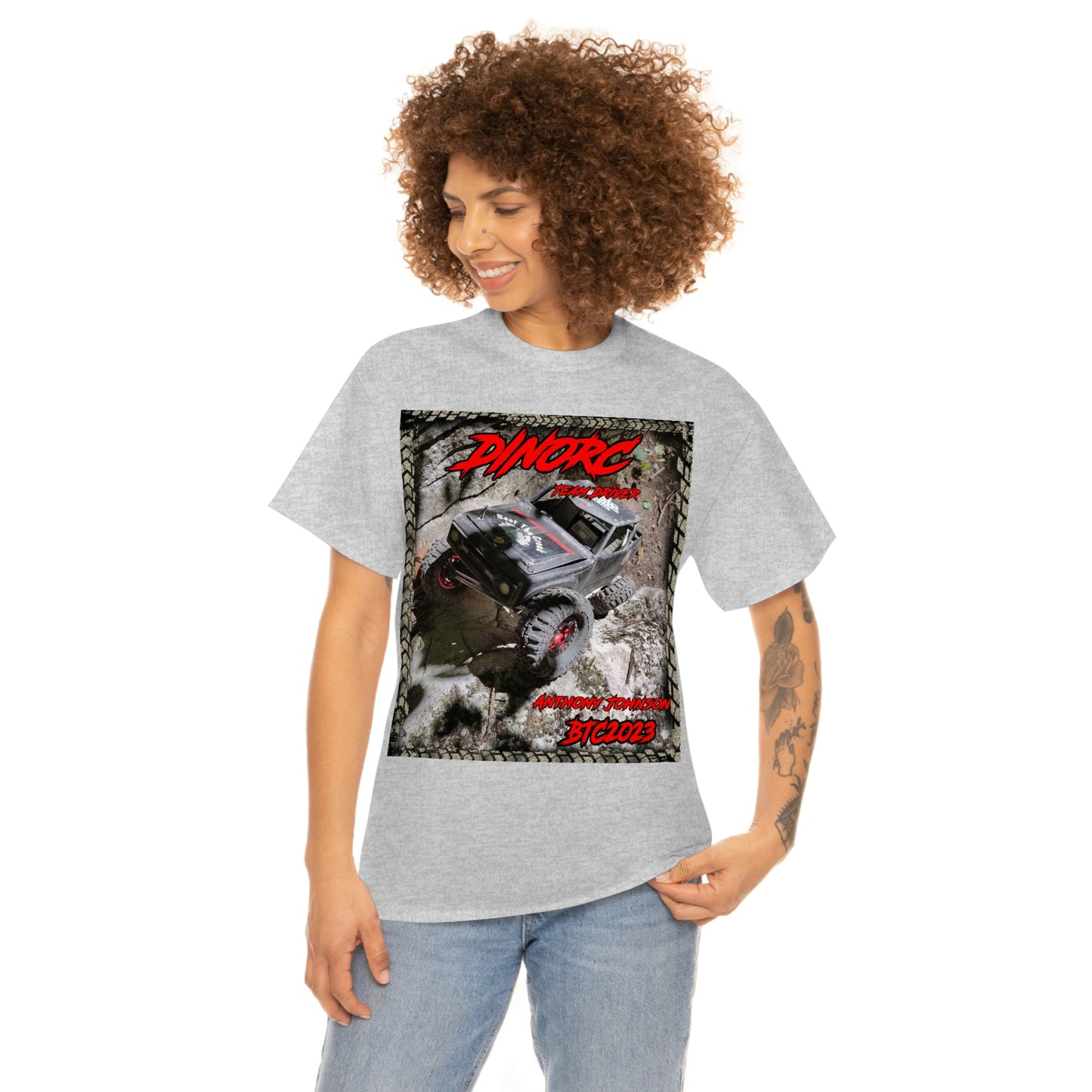 Anthony Johnson T rex DinoRC Team Driver truck logo Front and Back DinoRc Logo T-Shirt S-5x 5 colors