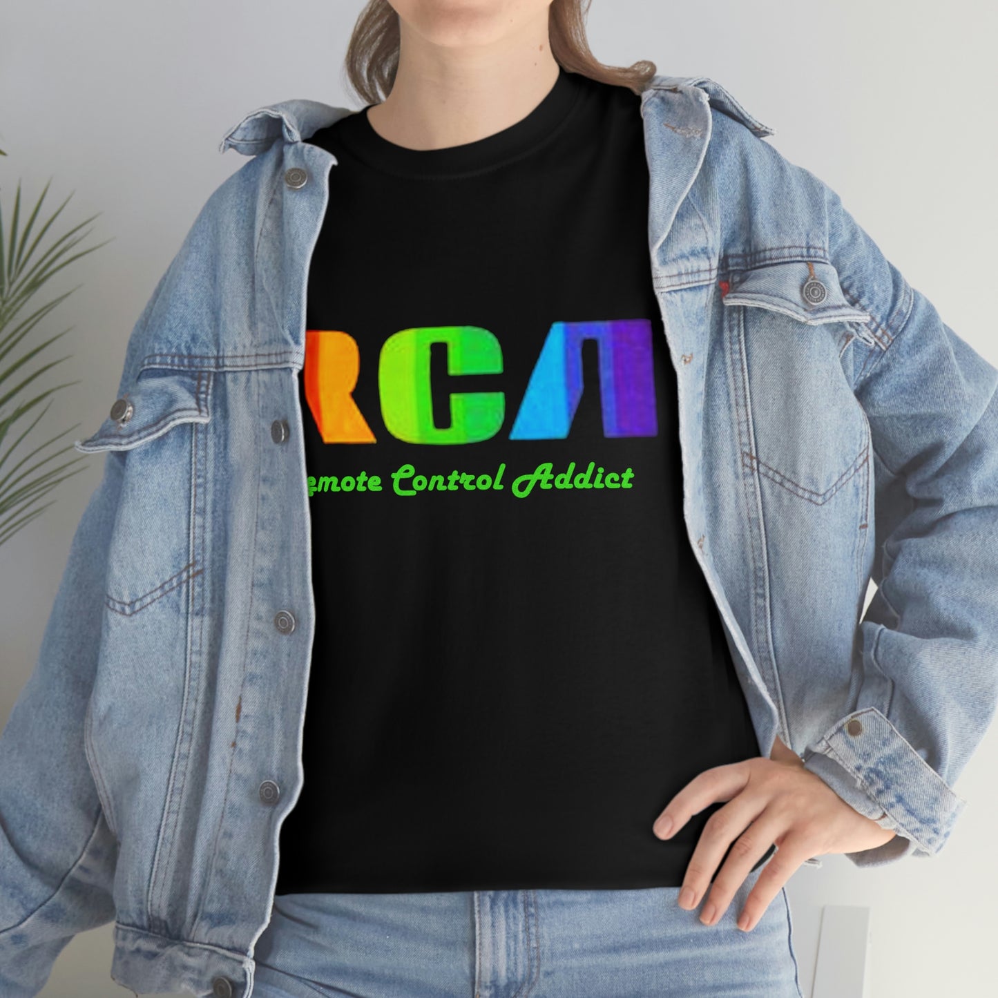 RCA Remote Control Addict Front Back DinoRc Logo T-Shirt S-5x Black White Green Blue