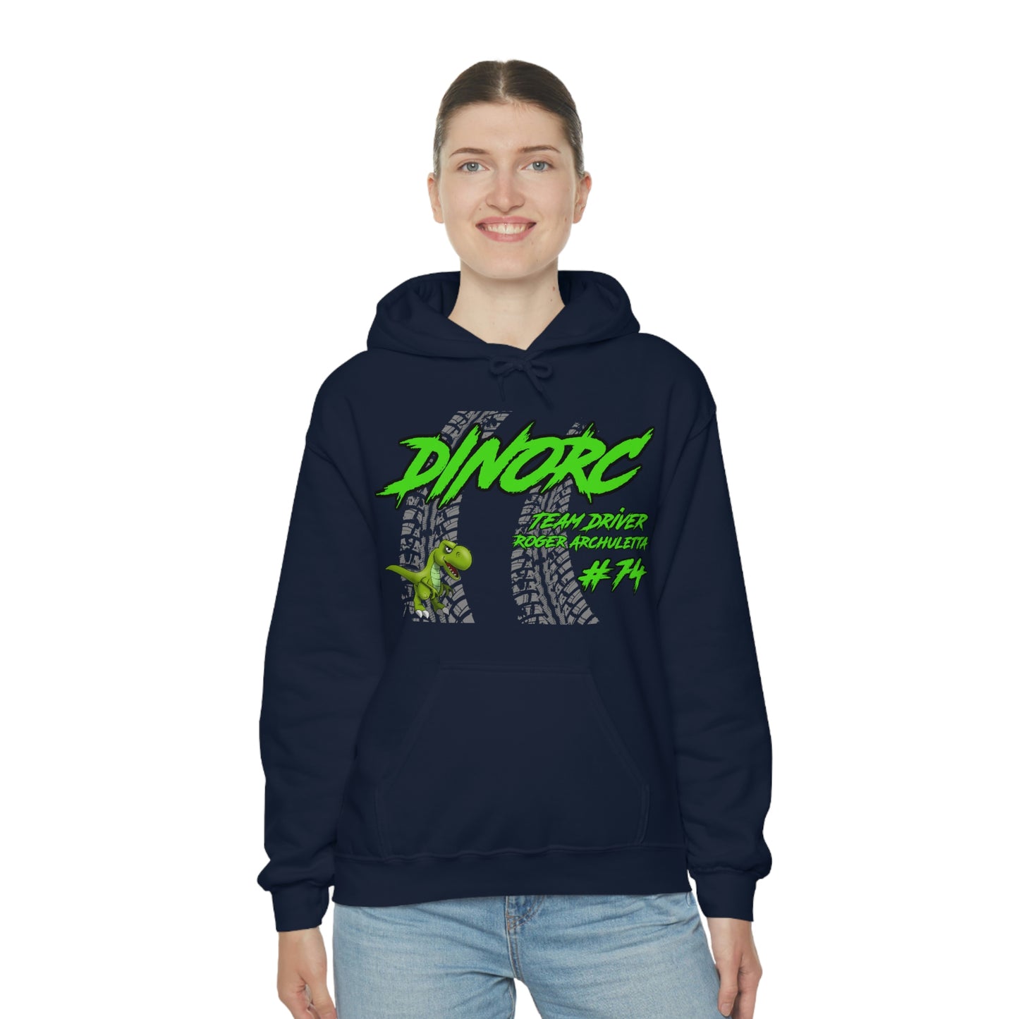 Team Driver Roger Archuletta DinoRC Logo Hooded Sweatshirt Heavy Blend™ Hooded Sweatshirt