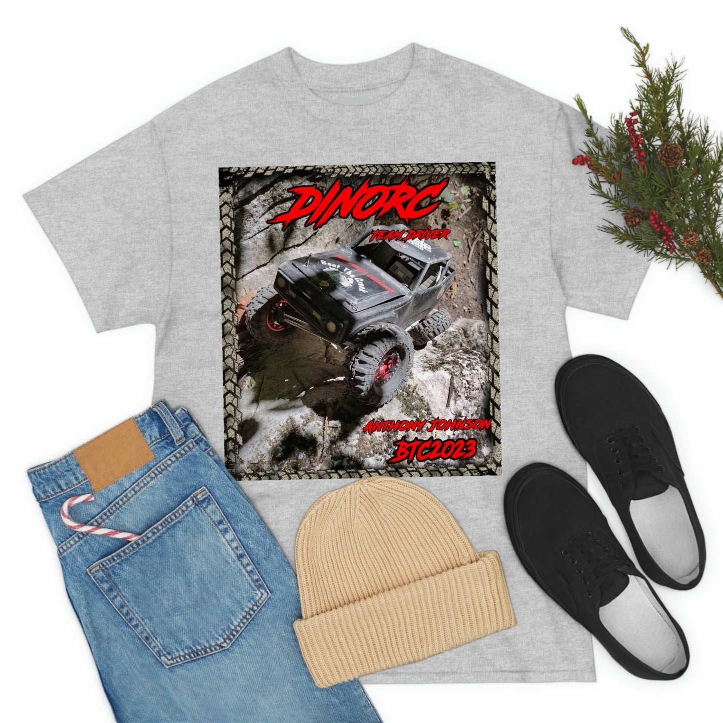 Anthony Johnson T rex DinoRC Team Driver truck logo Front and Back DinoRc Logo T-Shirt S-5x 5 colors