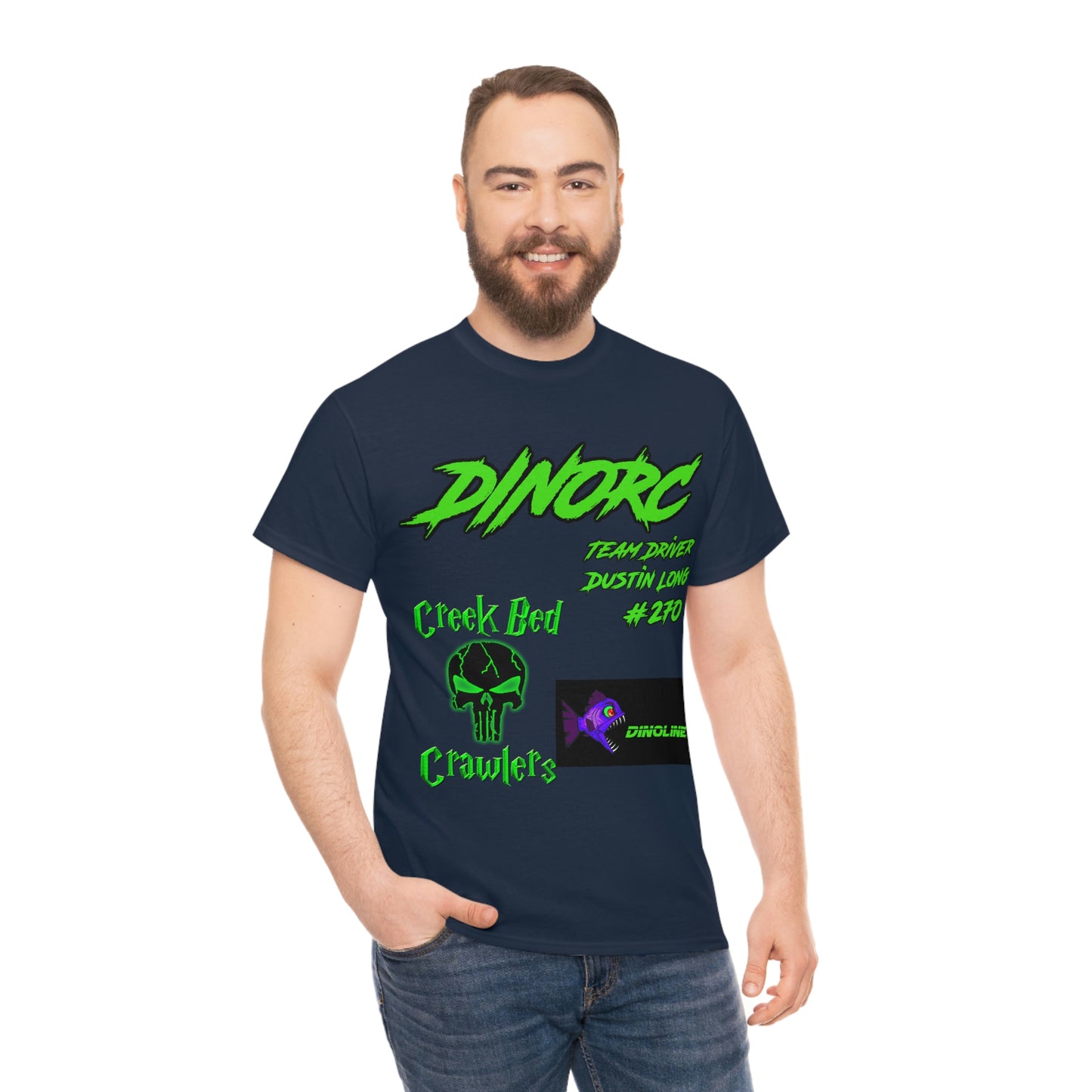 Team Driver Dustin Long logo Front and Back DinoRc Logo T-Shirt S-5x 5 colors