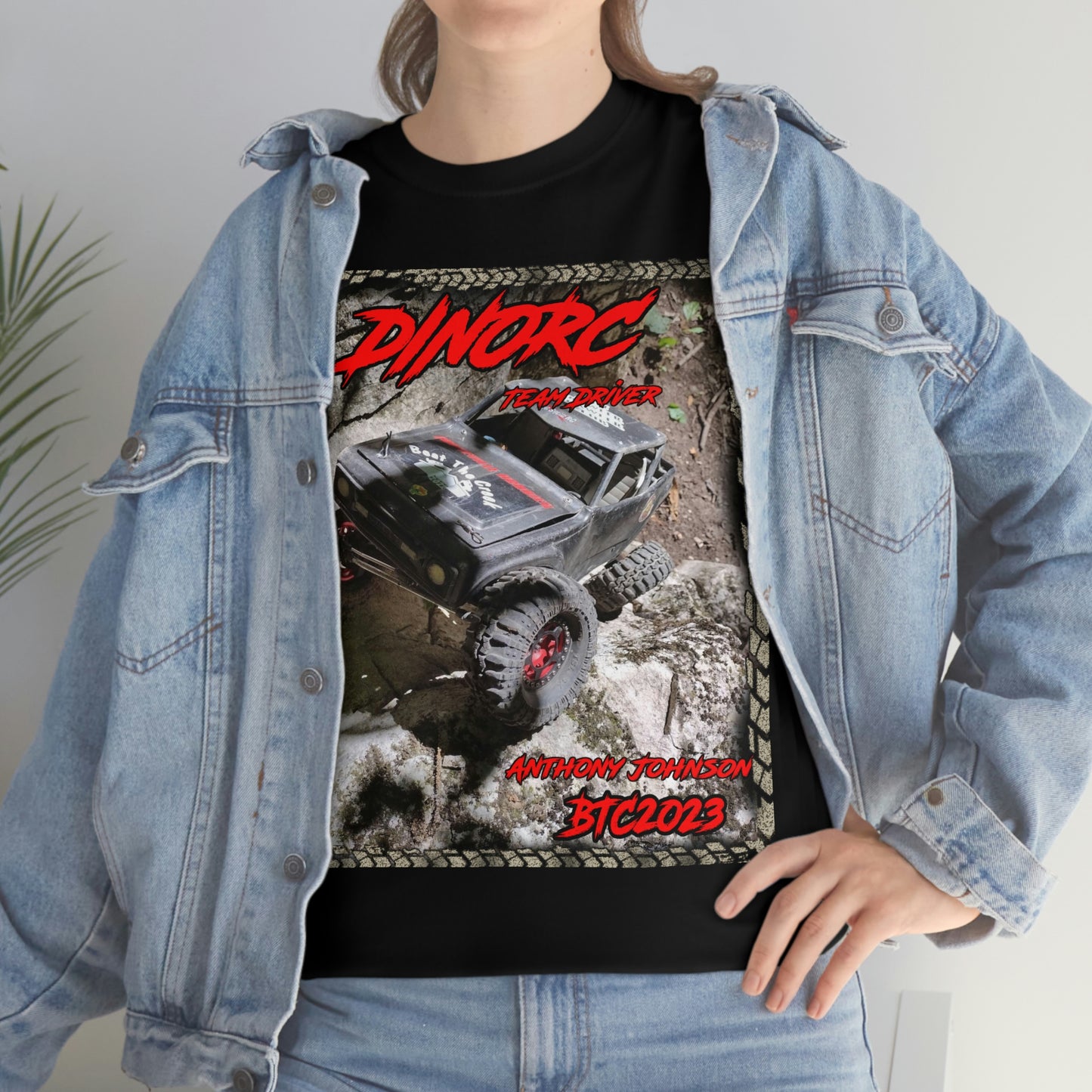Anthony Johnson T rex DinoRC Team Driver truck logo Front and Back DinoRc Logo T-Shirt S-5x 5 colors