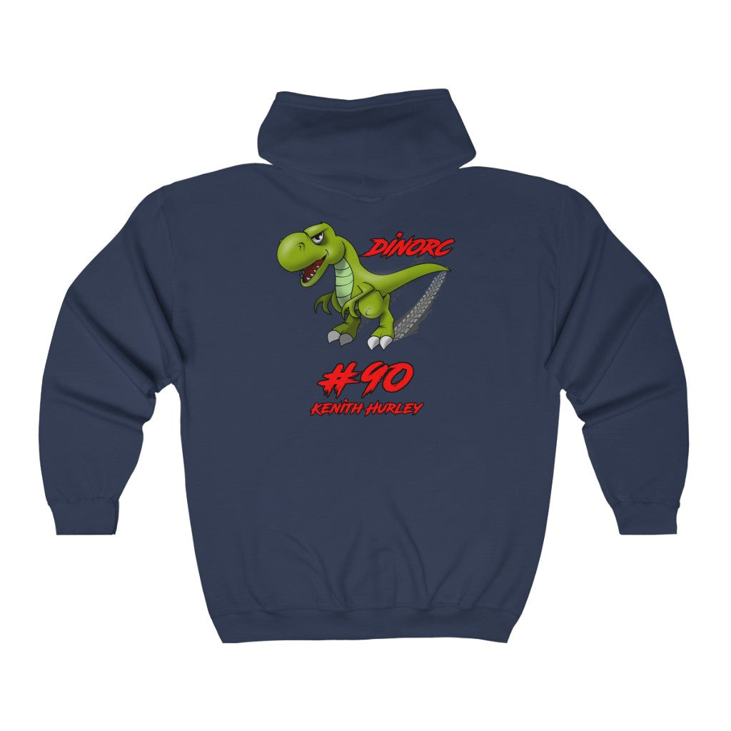 Team Driver Kenith Hurley Zip UP Hoodie Front Back DinoRC Logo Heavy Blend™ Full Zip Hooded Sweatshirt