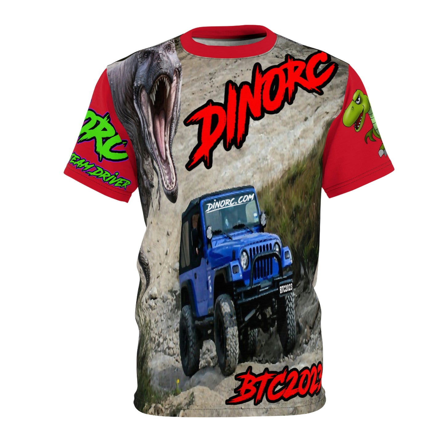 DinoRC BTC2023 Team Driver T Shirt Red Sleeves