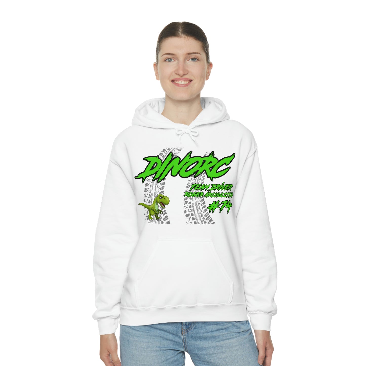 Team Driver Roger Archuletta DinoRC Logo Hooded Sweatshirt Heavy Blend™ Hooded Sweatshirt