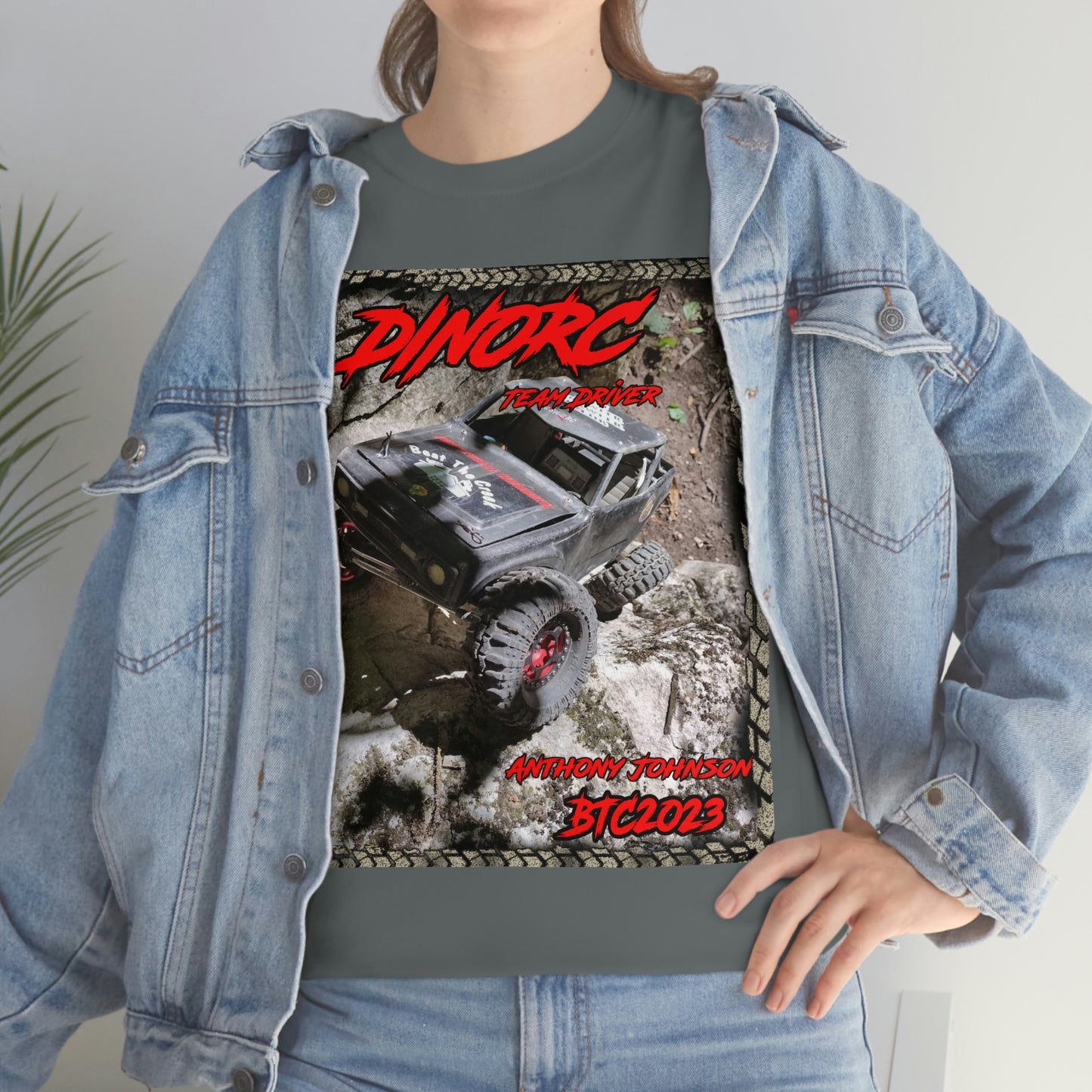 Anthony Johnson T rex DinoRC Team Driver truck logo Front and Back DinoRc Logo T-Shirt S-5x 5 colors