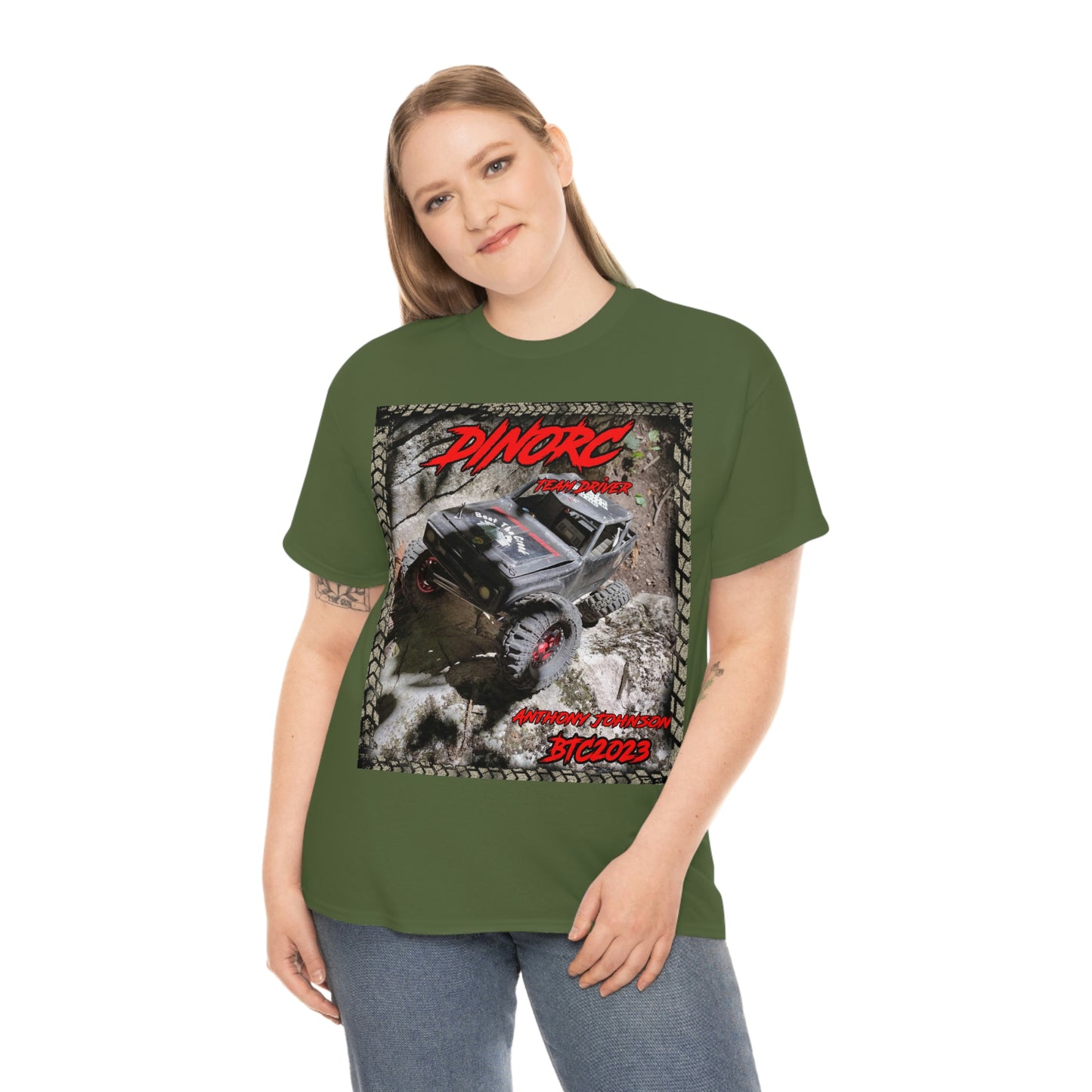 Anthony Johnson T rex DinoRC Team Driver truck logo Front and Back DinoRc Logo T-Shirt S-5x 5 colors