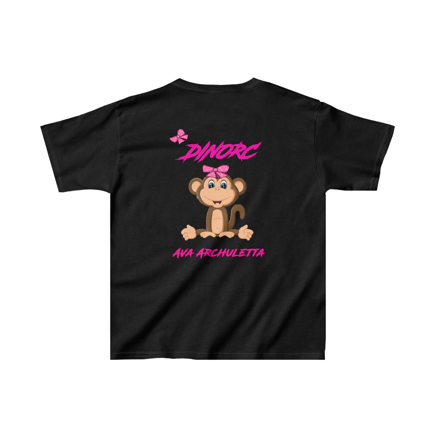 Team Driver Ava Archuletta DinoRC Logo front Monkey back Kids Heavy Cotton™ Tee