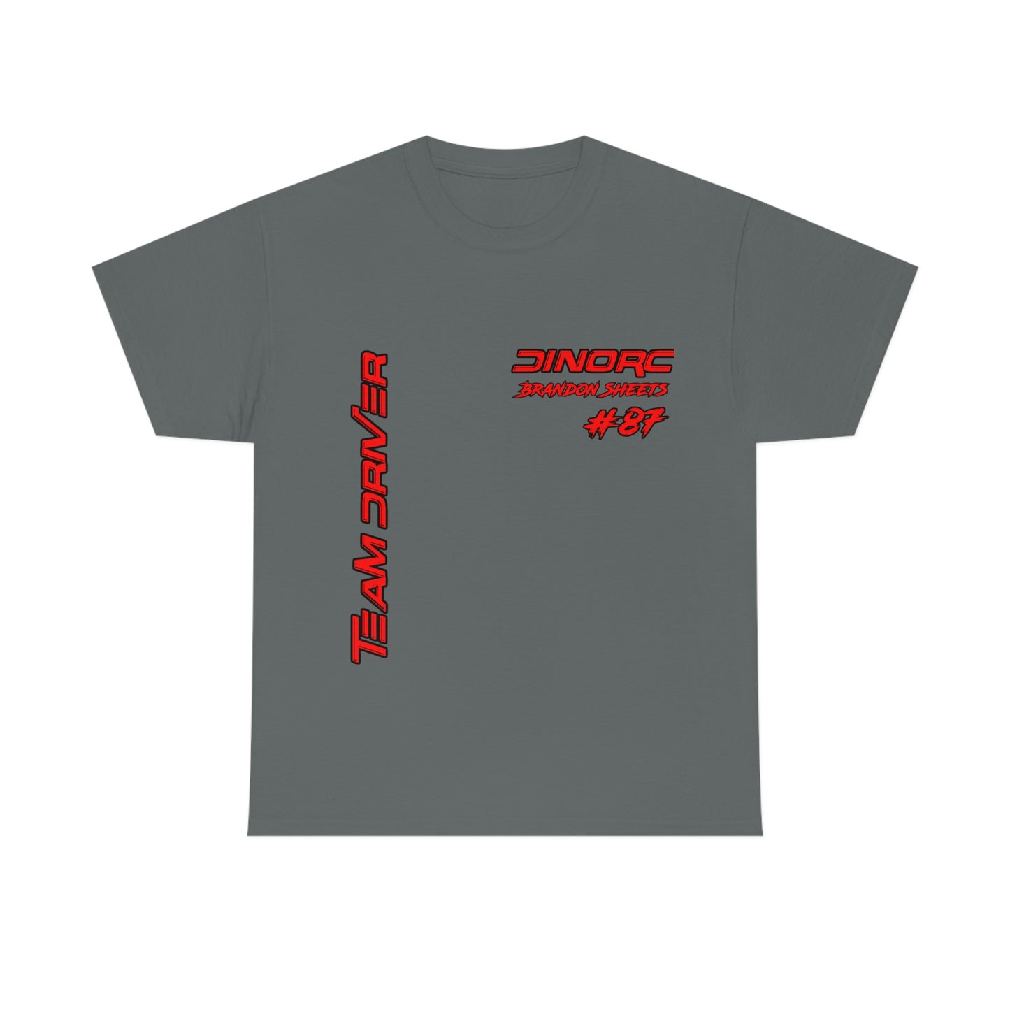 Vertical Team Driver Brandon Sheets Front and Back DinoRc Logo T-Shirt S-5x 5 colors