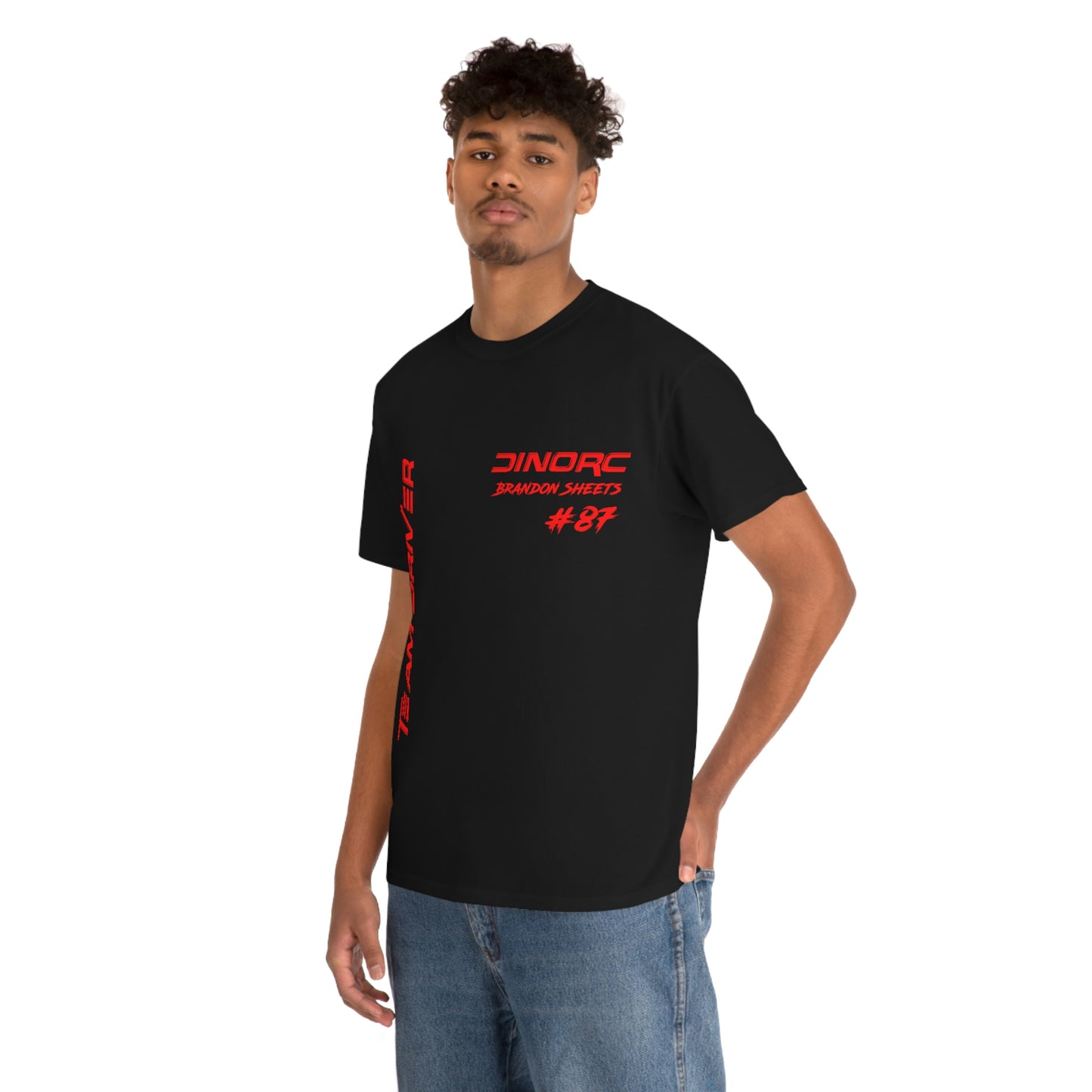 Vertical Team Driver Brandon Sheets Front and Back DinoRc Logo T-Shirt S-5x 5 colors
