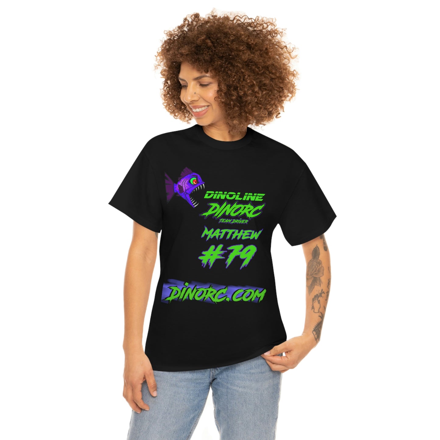 Matthew #79 Dinoline Front and Back DinoRc Logo T-Shirt S-5x 5 colors