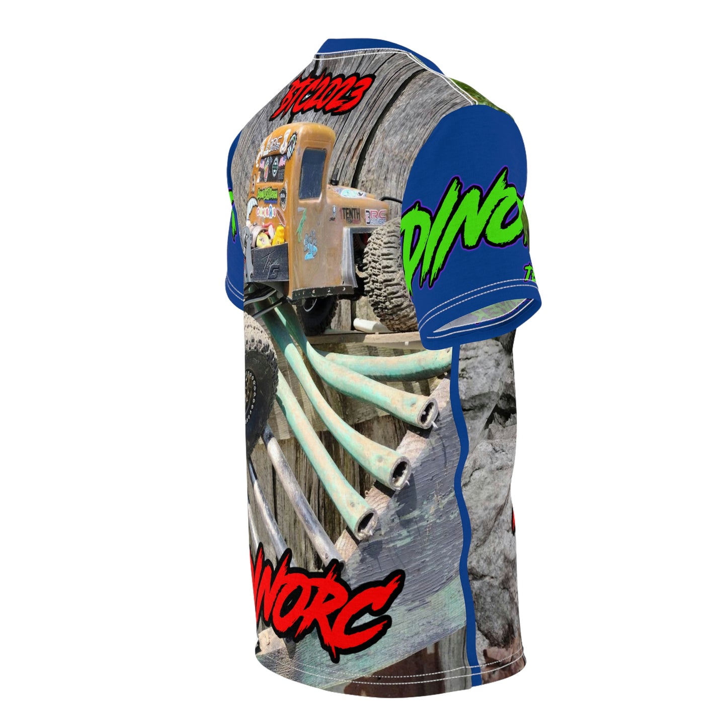 Anthony Johnson DinoRC BTC2023 Team Driver T Shirt Blue Sleeves