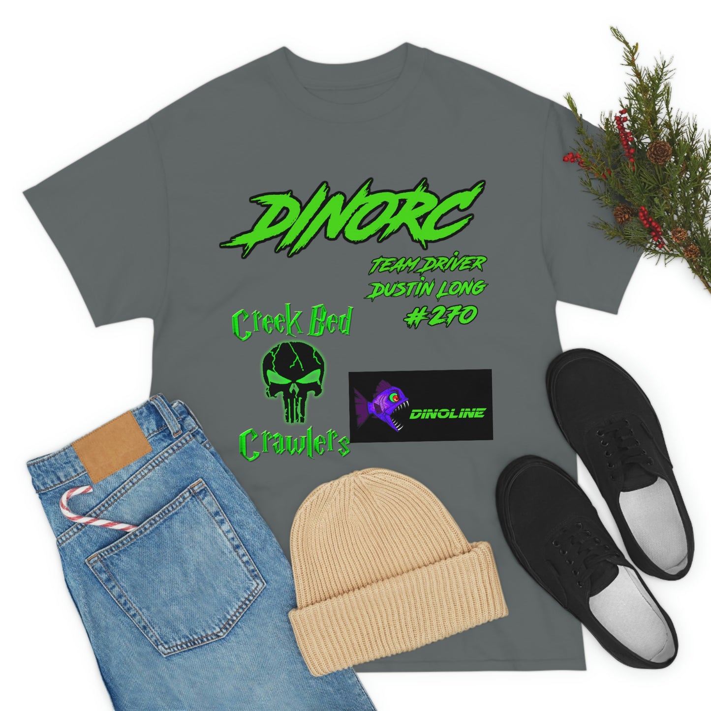 Team Driver Dustin Long logo Front and Back DinoRc Logo T-Shirt S-5x 5 colors