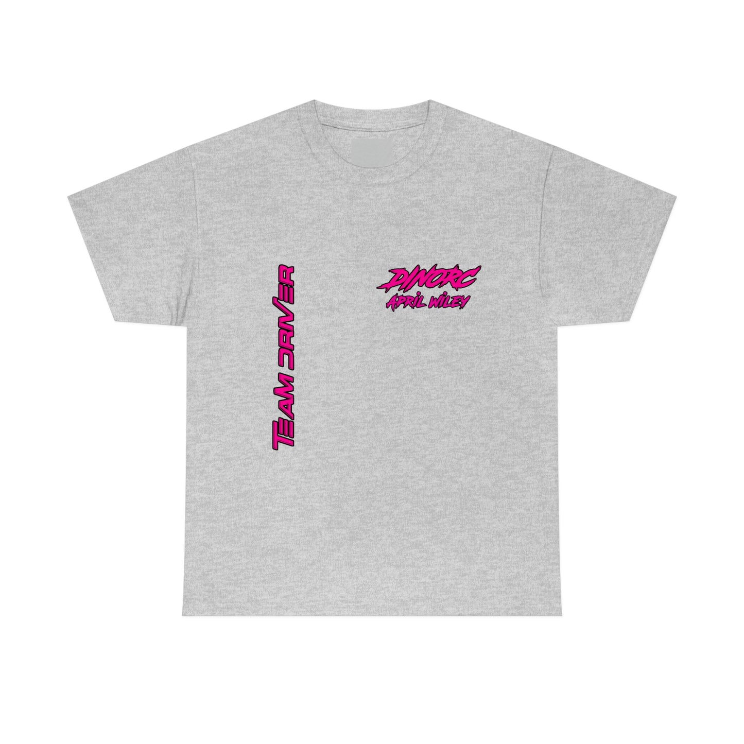 Vertical Team Driver April Wiley Dino's Divas Front and Back DinoRc Logo T-Shirt S-5x 5 colors