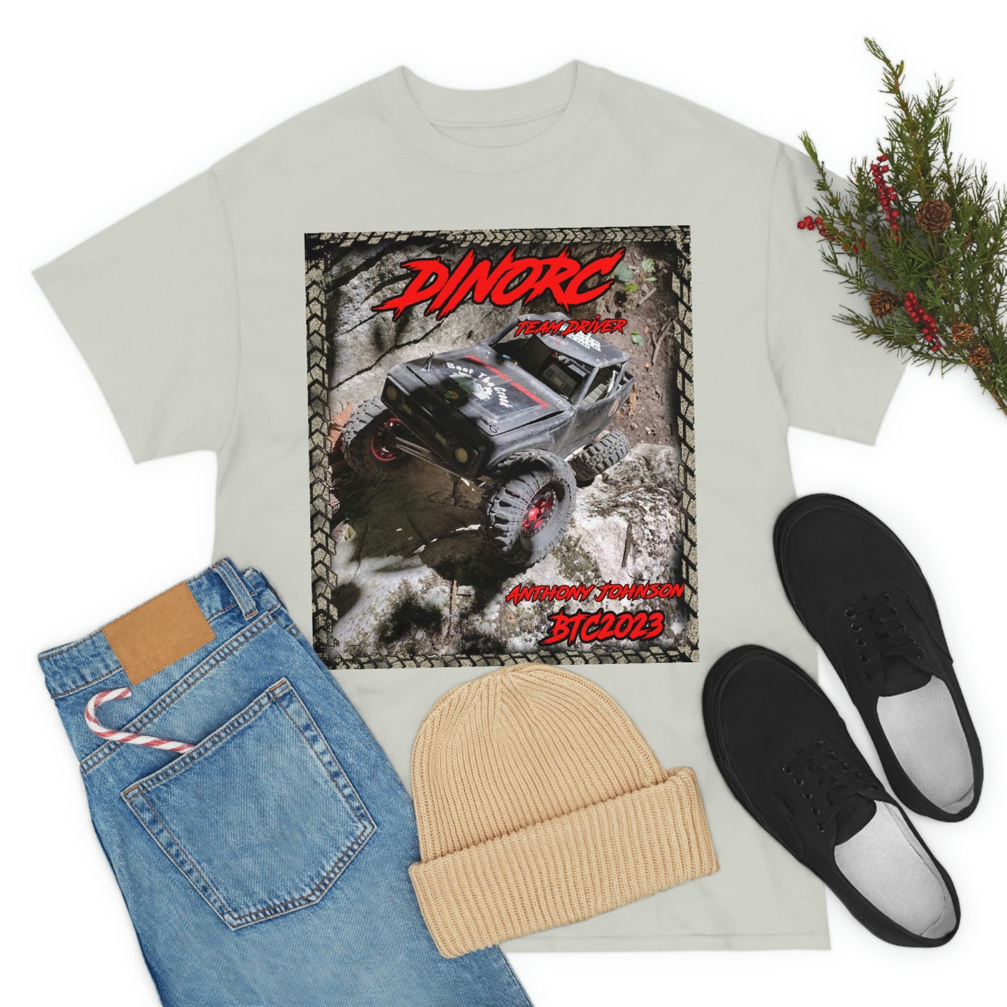 Anthony Johnson T rex DinoRC Team Driver truck logo Front and Back DinoRc Logo T-Shirt S-5x 5 colors