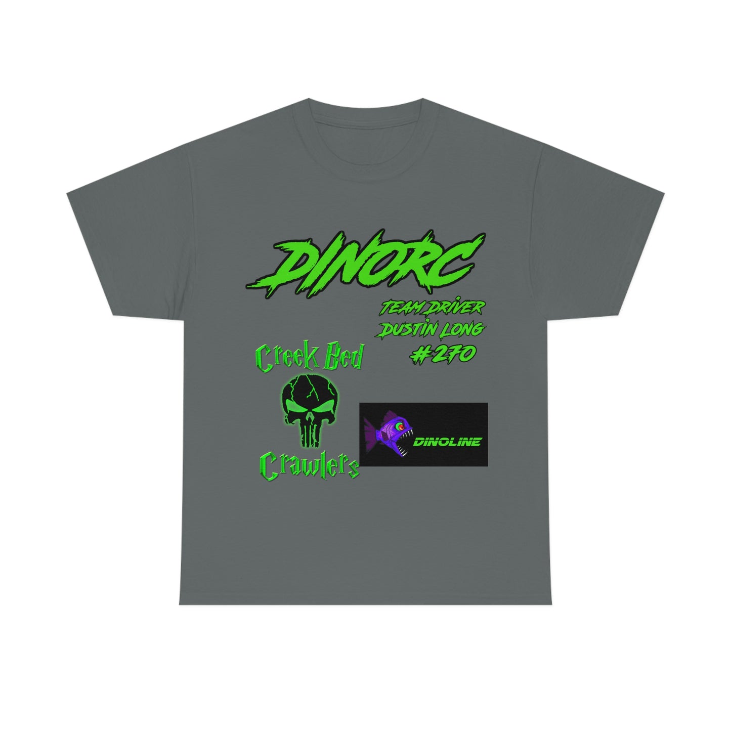 Team Driver Dustin Long logo Front and Back DinoRc Logo T-Shirt S-5x 5 colors