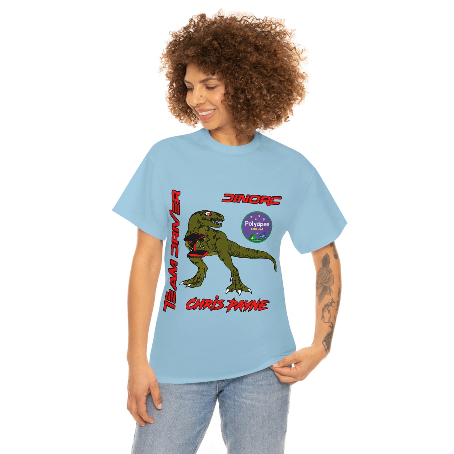 Chris Payne Raptor DinoRC Team Driver logo Front and Back DinoRc Logo T-Shirt S-5x 5 colors