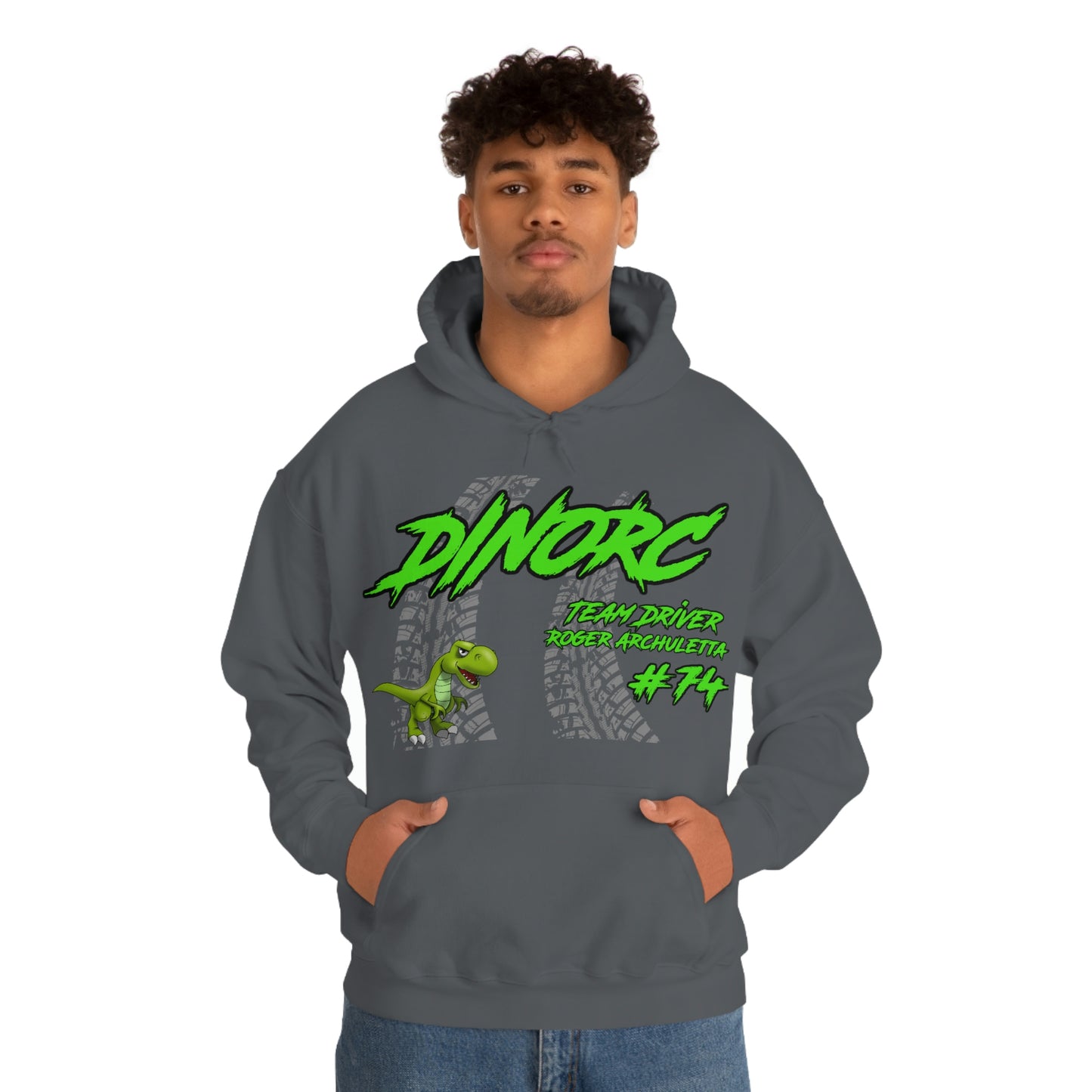 Team Driver Roger Archuletta DinoRC Logo Hooded Sweatshirt Heavy Blend™ Hooded Sweatshirt