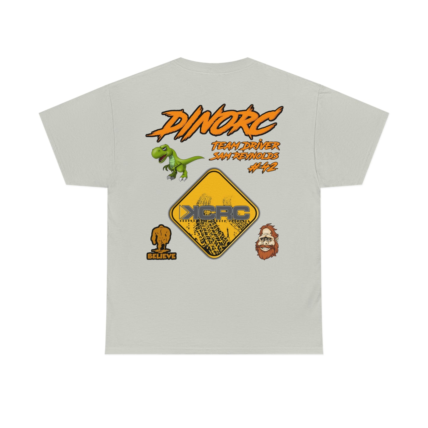 Team Driver Sam Reynolds Front and Back DinoRc Logo T-Shirt S-5x 5 colors